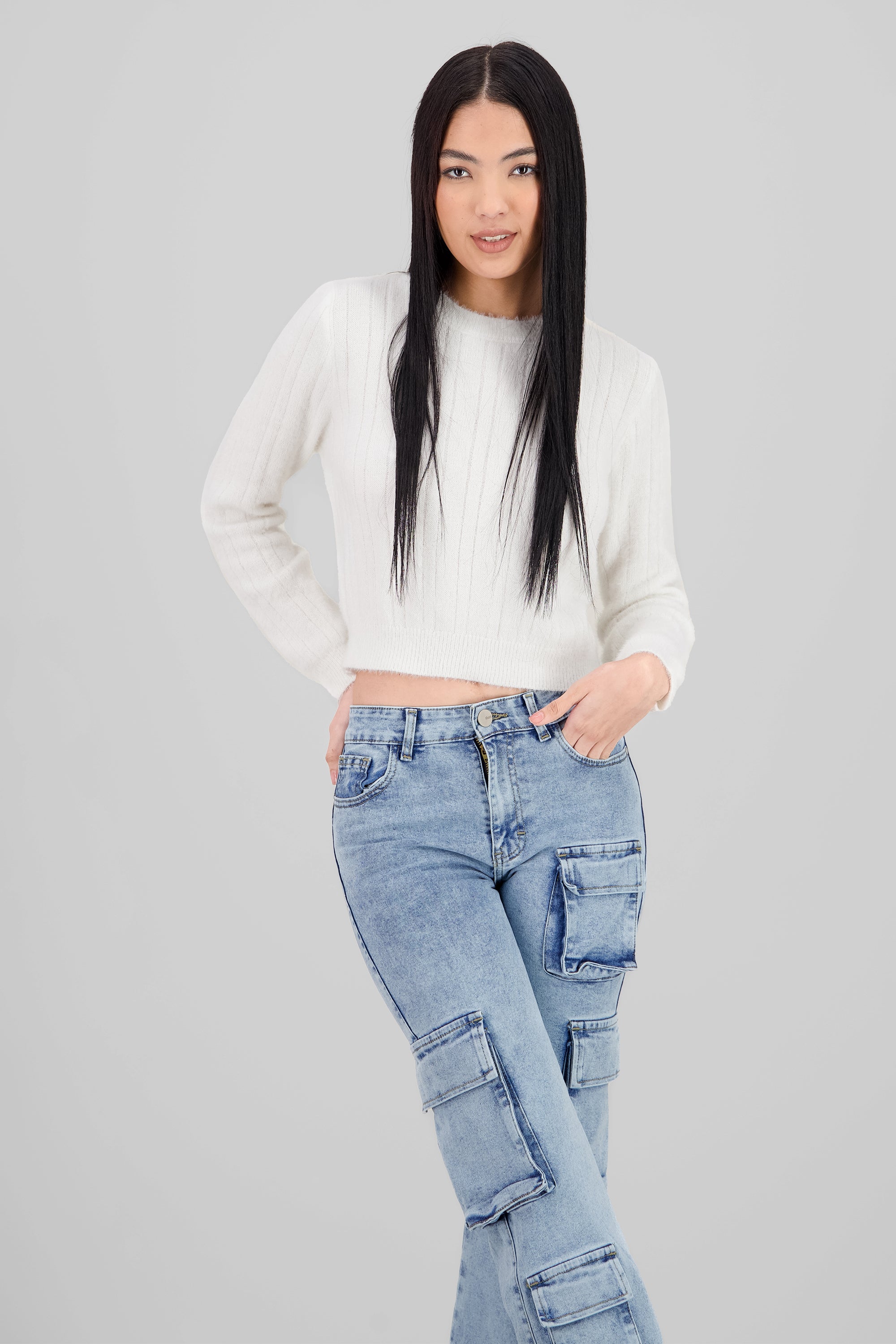 Sueterliso oversize BLANCO