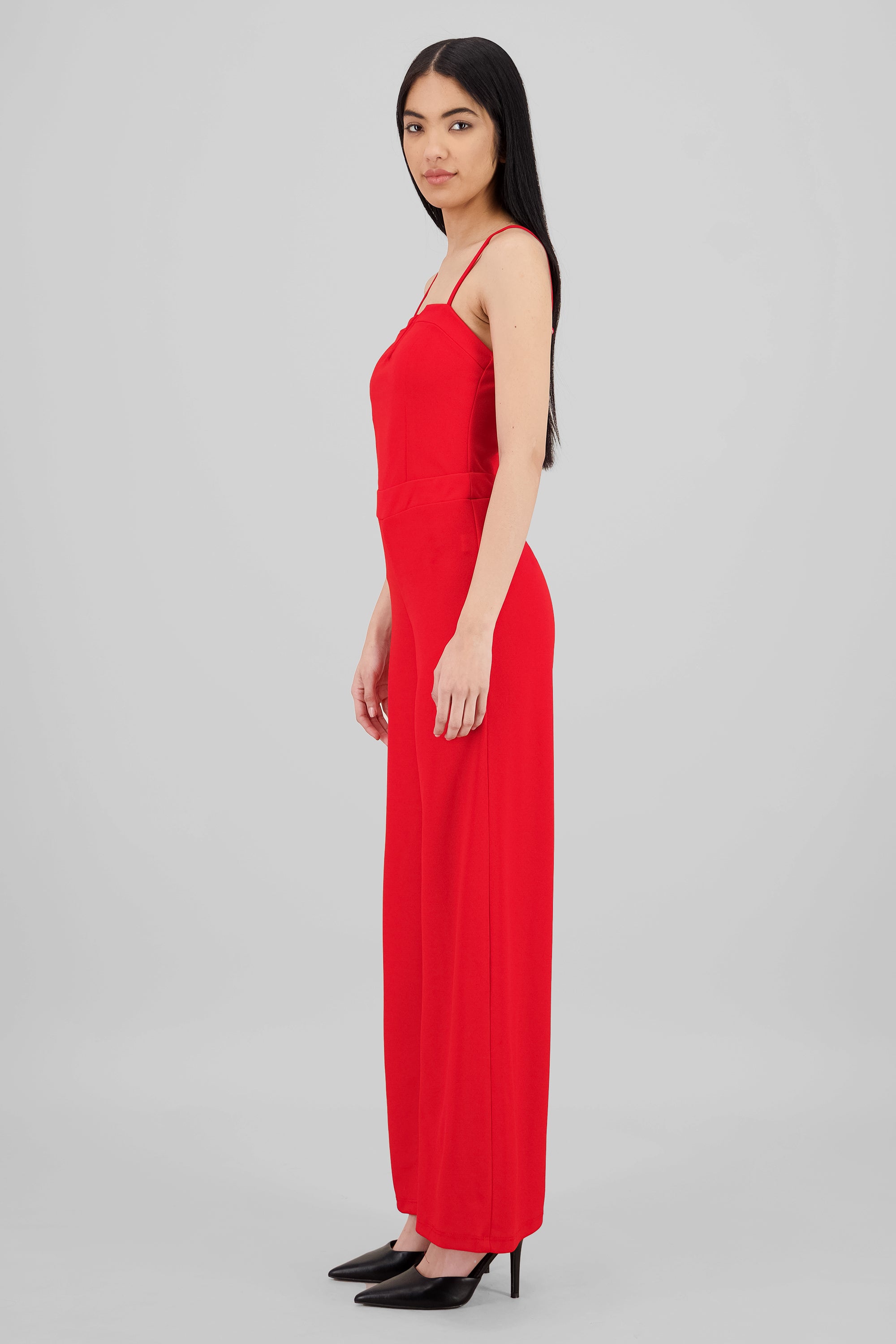 Jumpsuit tirantes detalle abertura escote ROJO