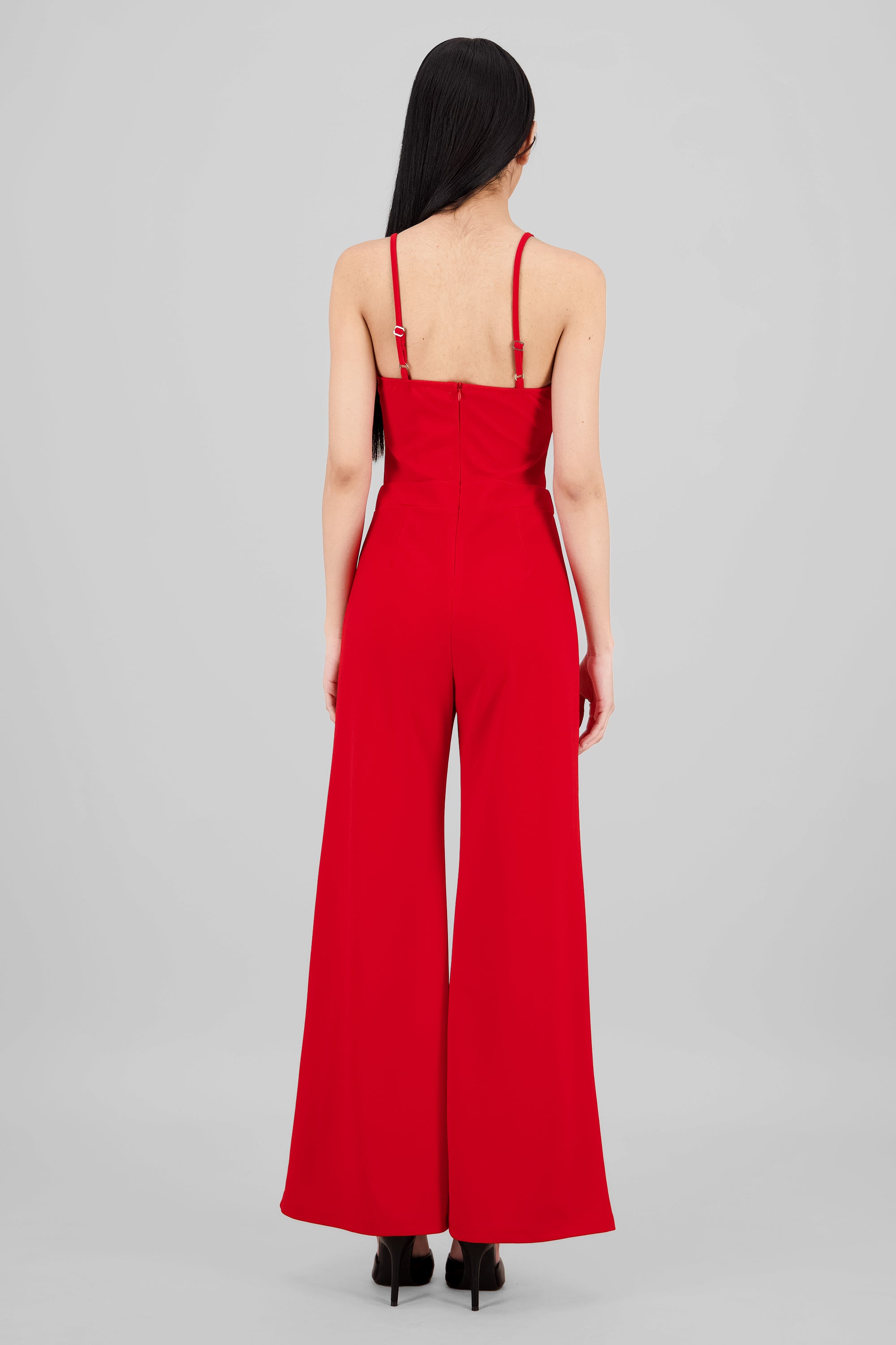 Jumpsuit tirantes detalle abertura escote ROJO