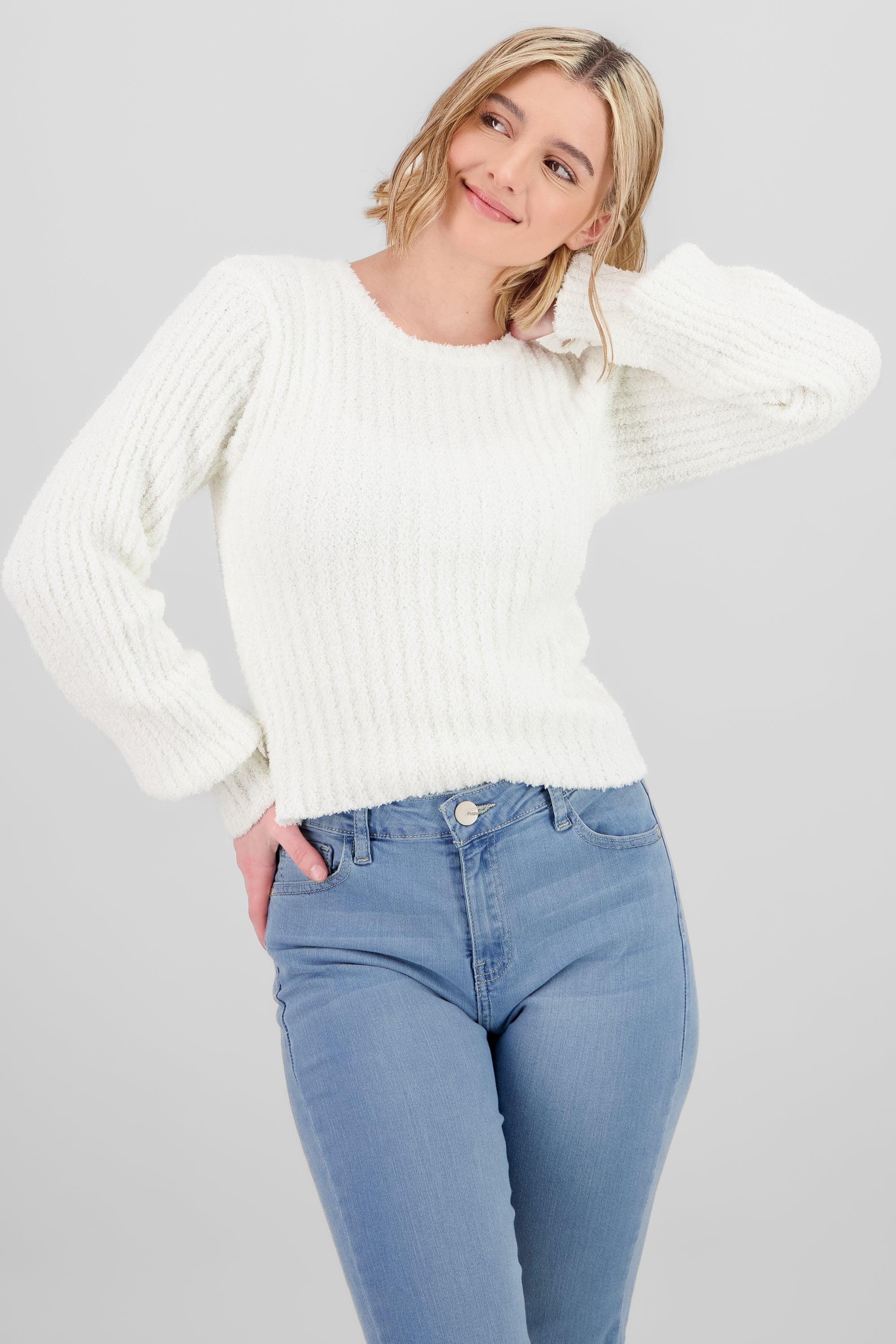 Suetre liso textura BLANCO