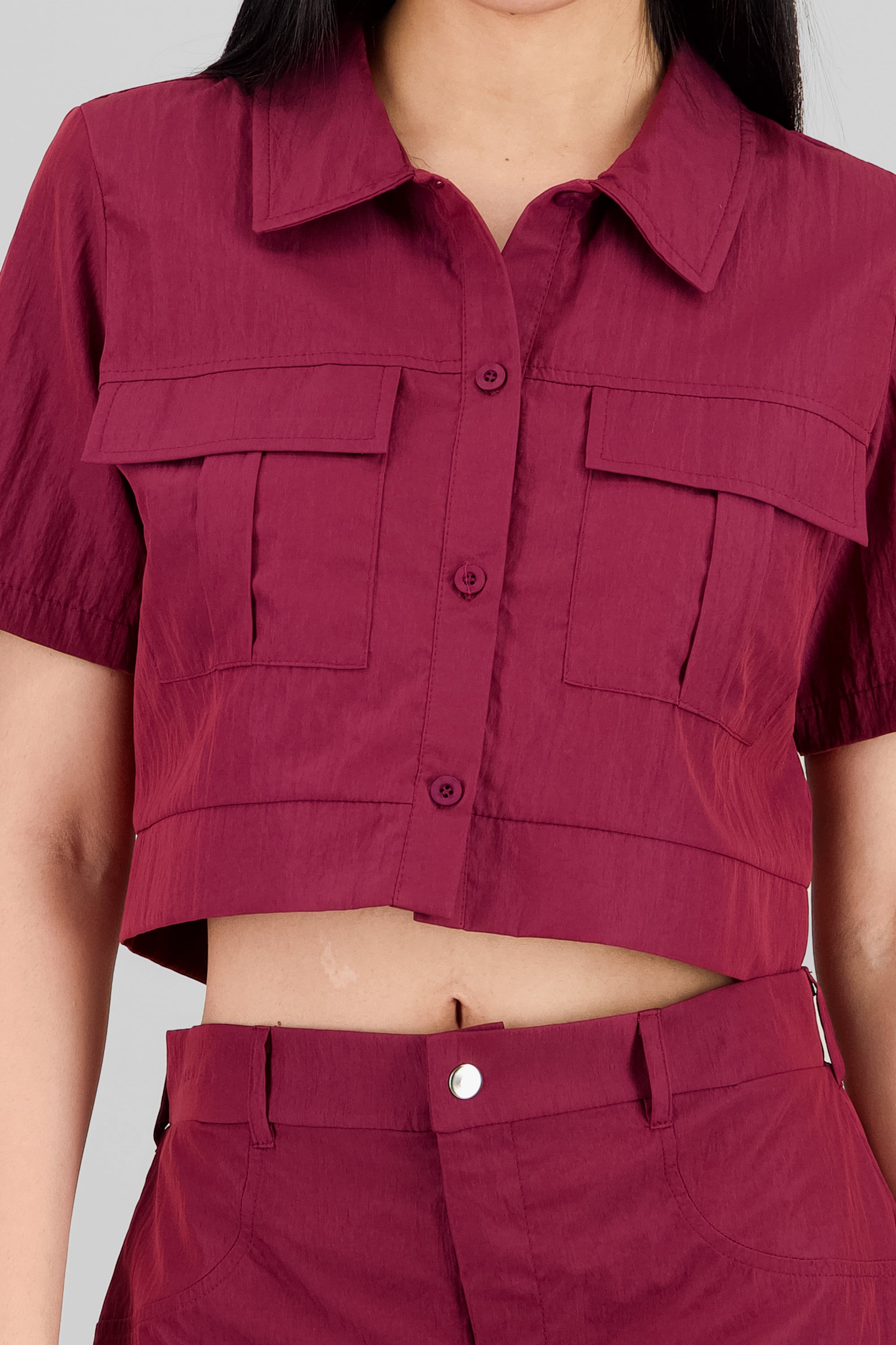 Camisa crop tacto peach VINO