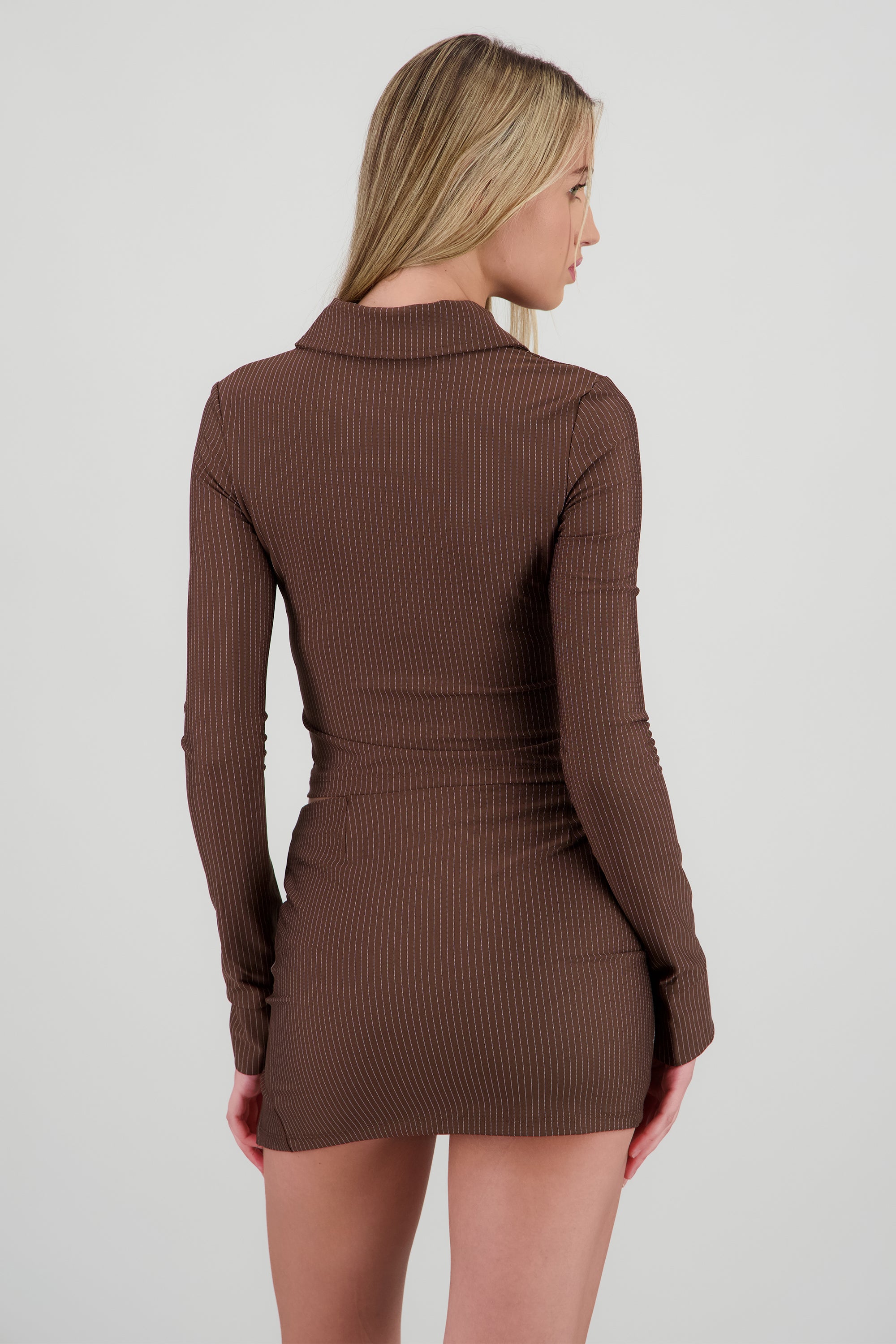 Camisa rayas sastre con cierre CAFE COMBO