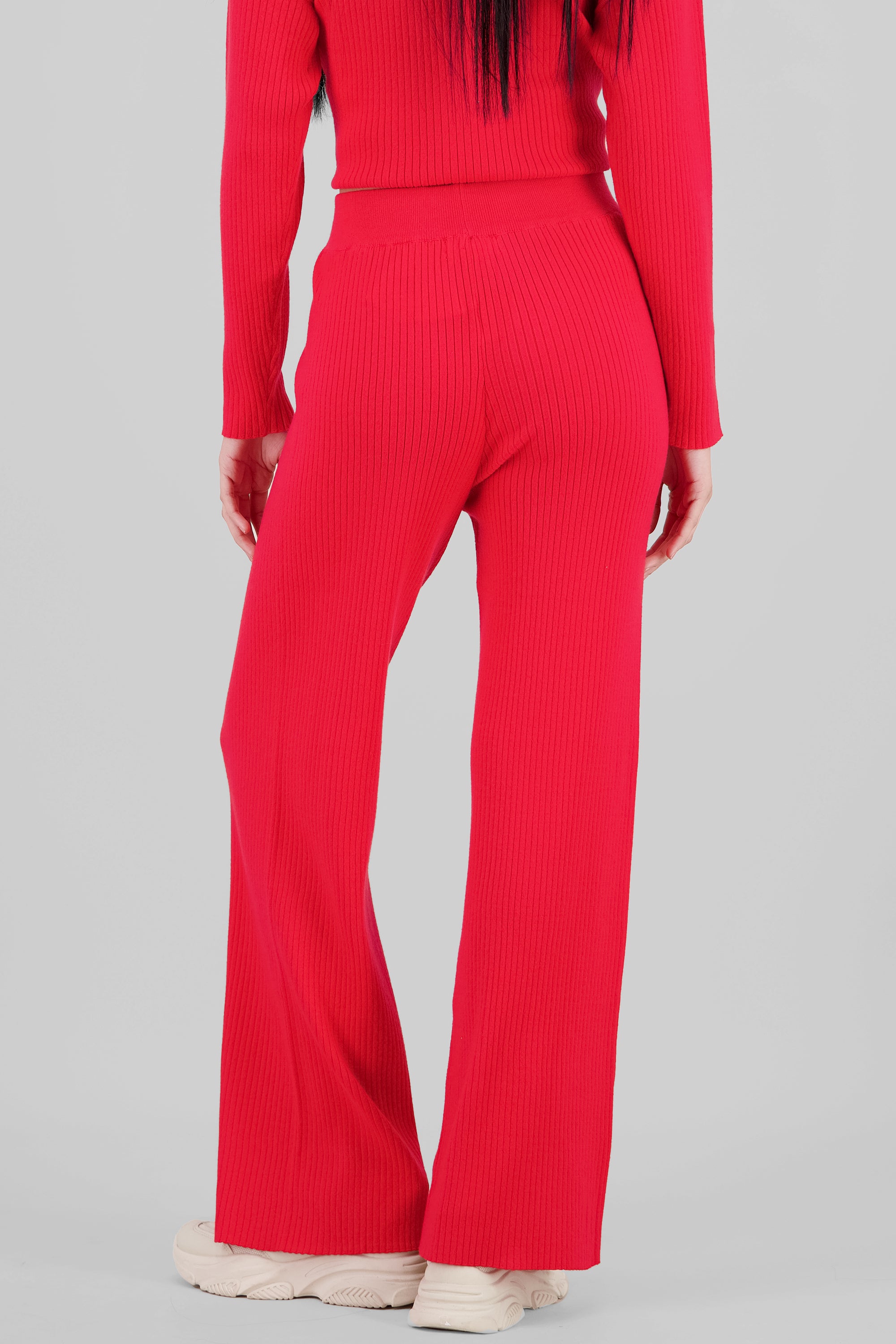 Pantalon tejido recto ROJO