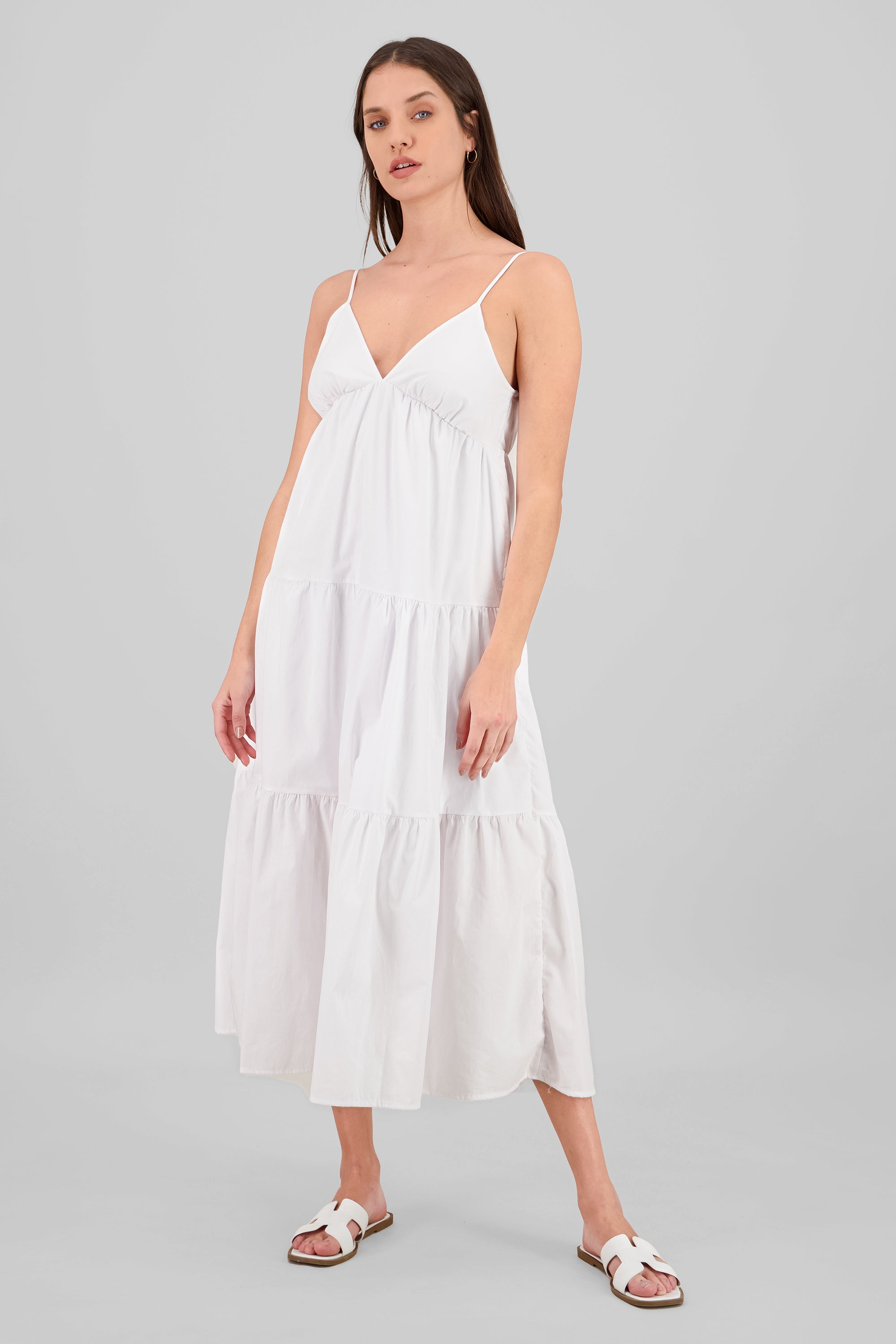 Vestido maxi liso BLANCO