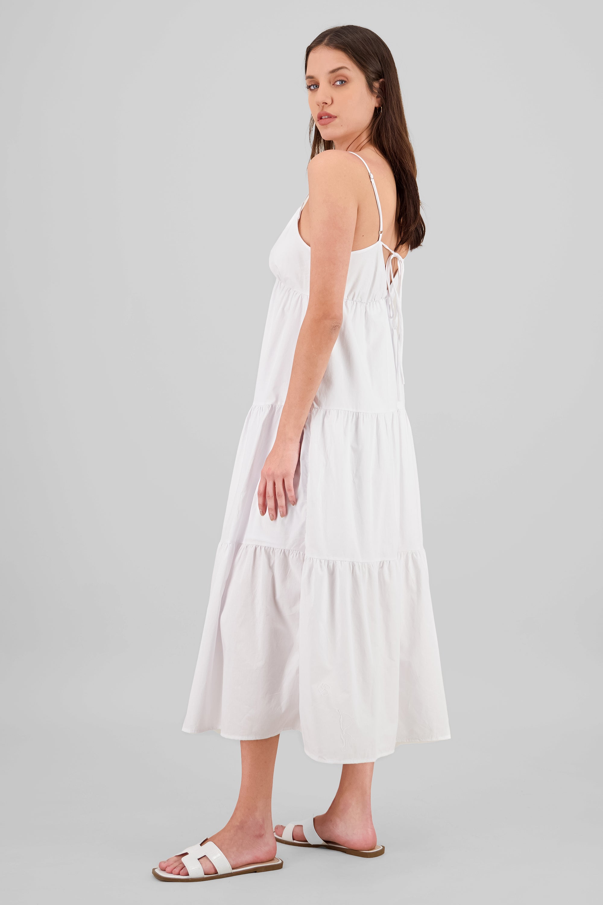 Vestido maxi liso BLANCO