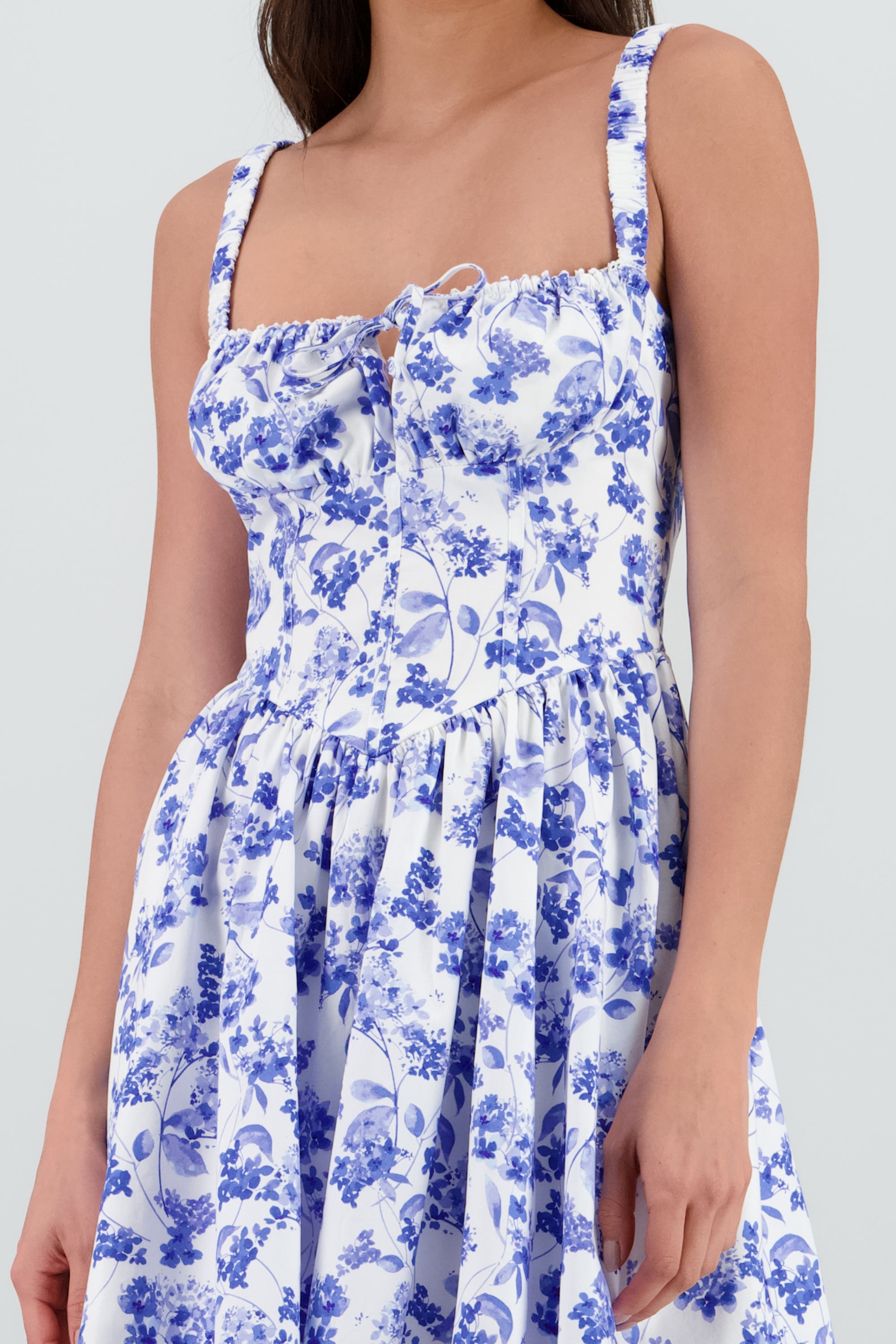Vestido mini floral AZUL