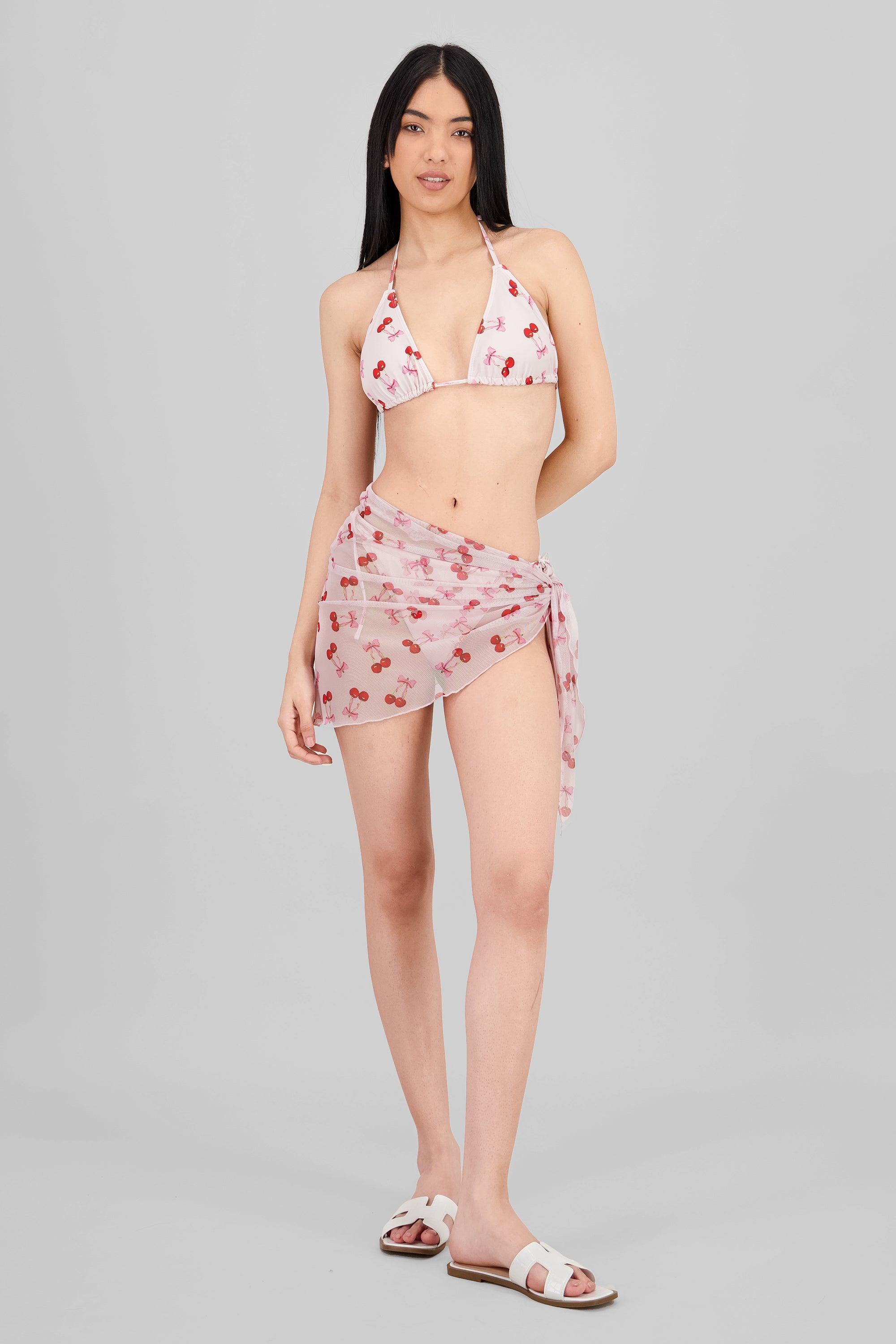 Bikini 3 pzas set cerezas ROSA PASTEL