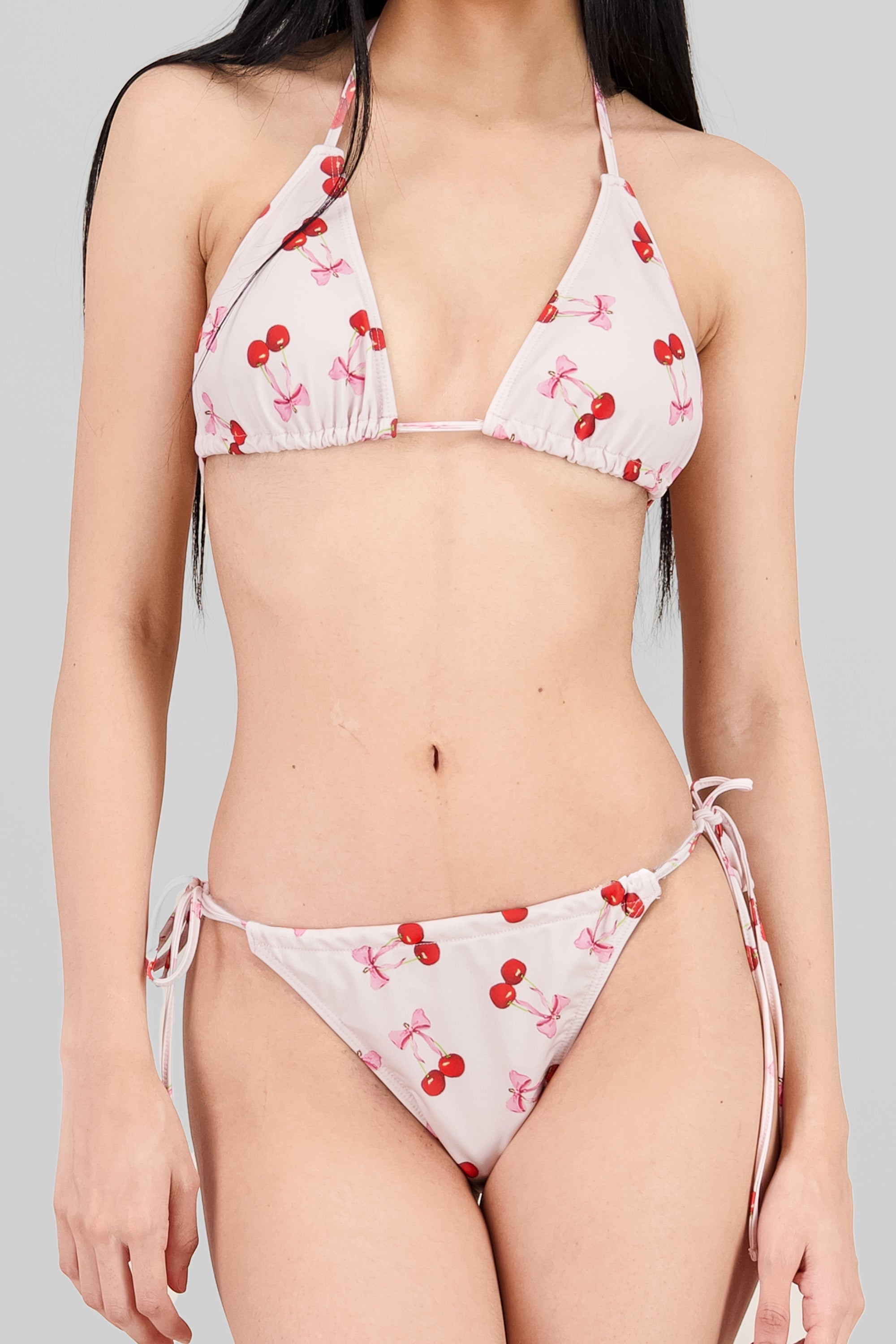 Bikini 3 pzas set cerezas ROSA PASTEL