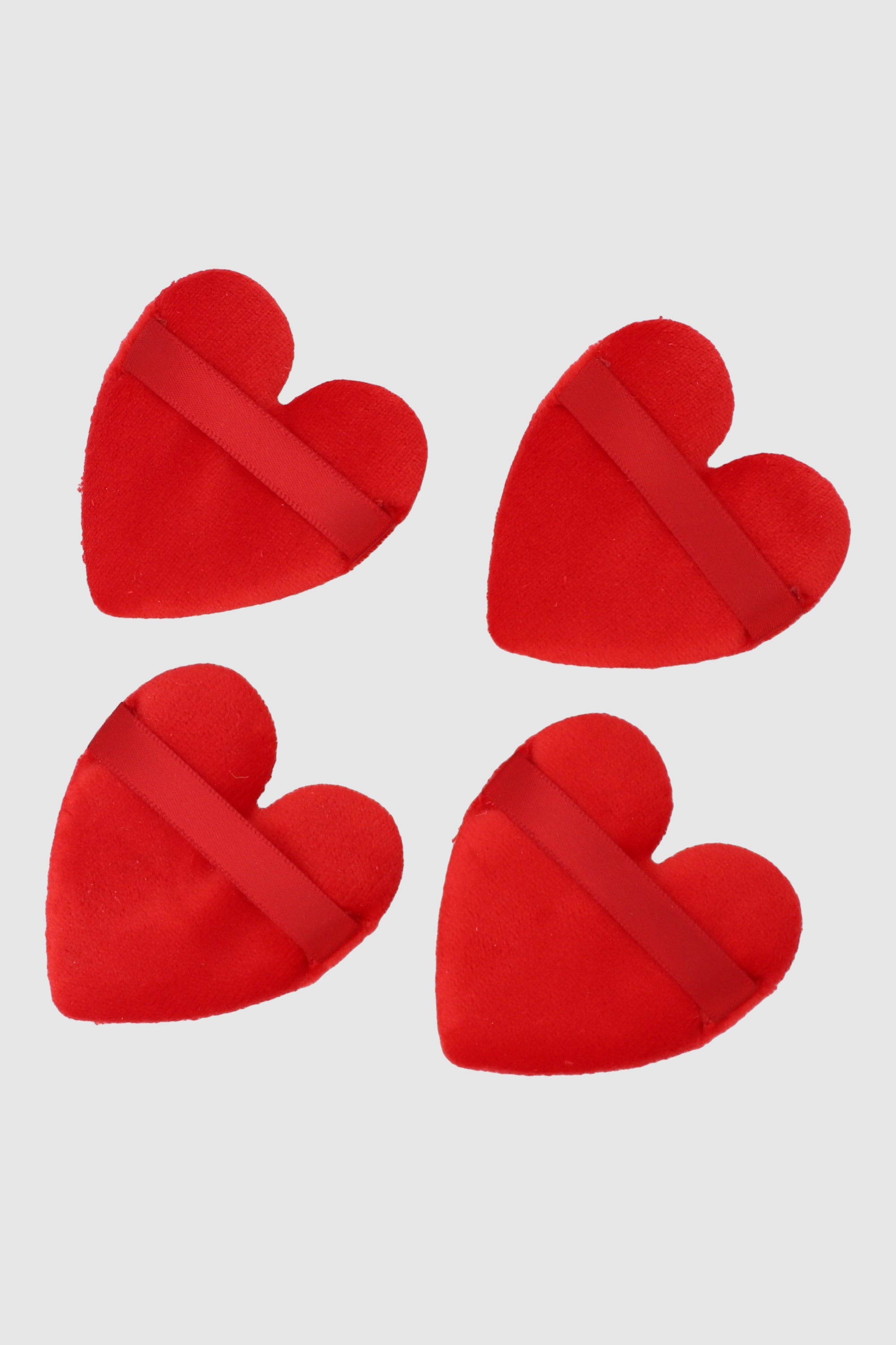 Set 4 puff corazón ROJO