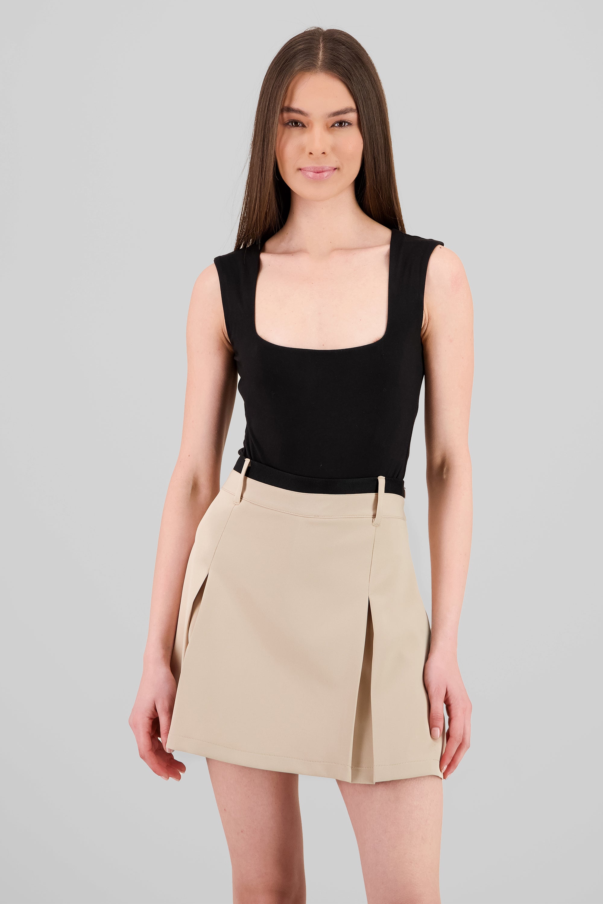 Bodysuit liso si manga NEGRO