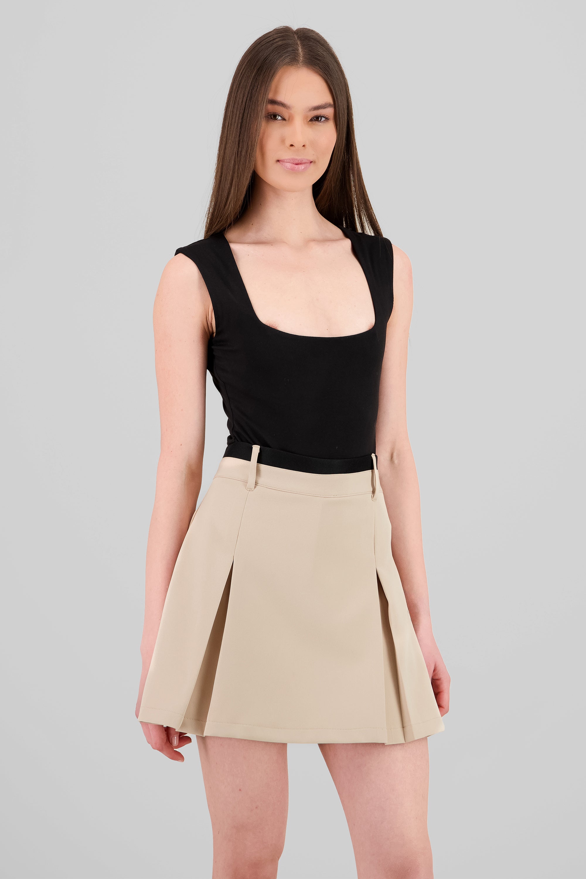 Bodysuit liso si manga NEGRO