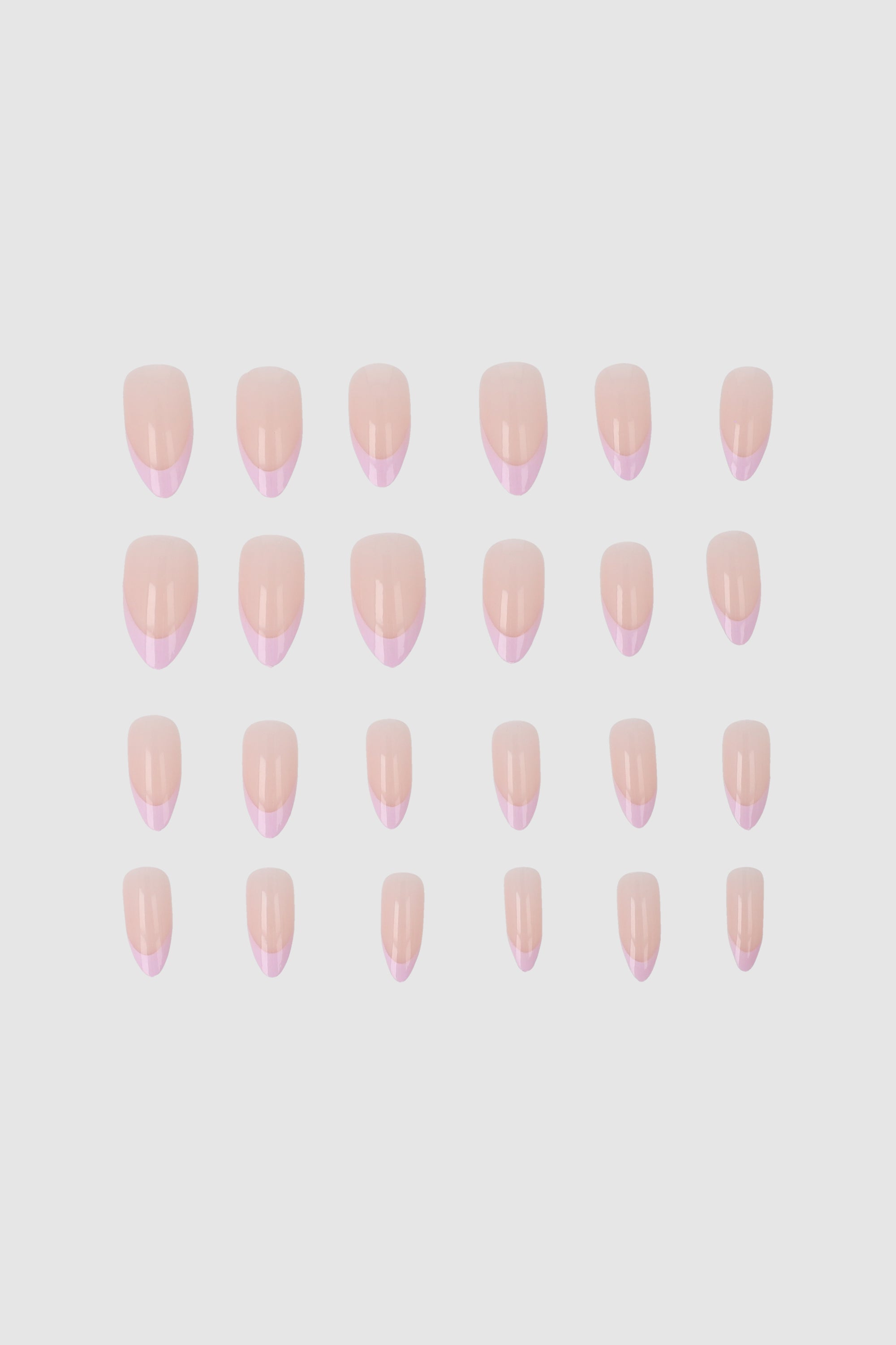 Set 24 uñas almendradas french MORADO