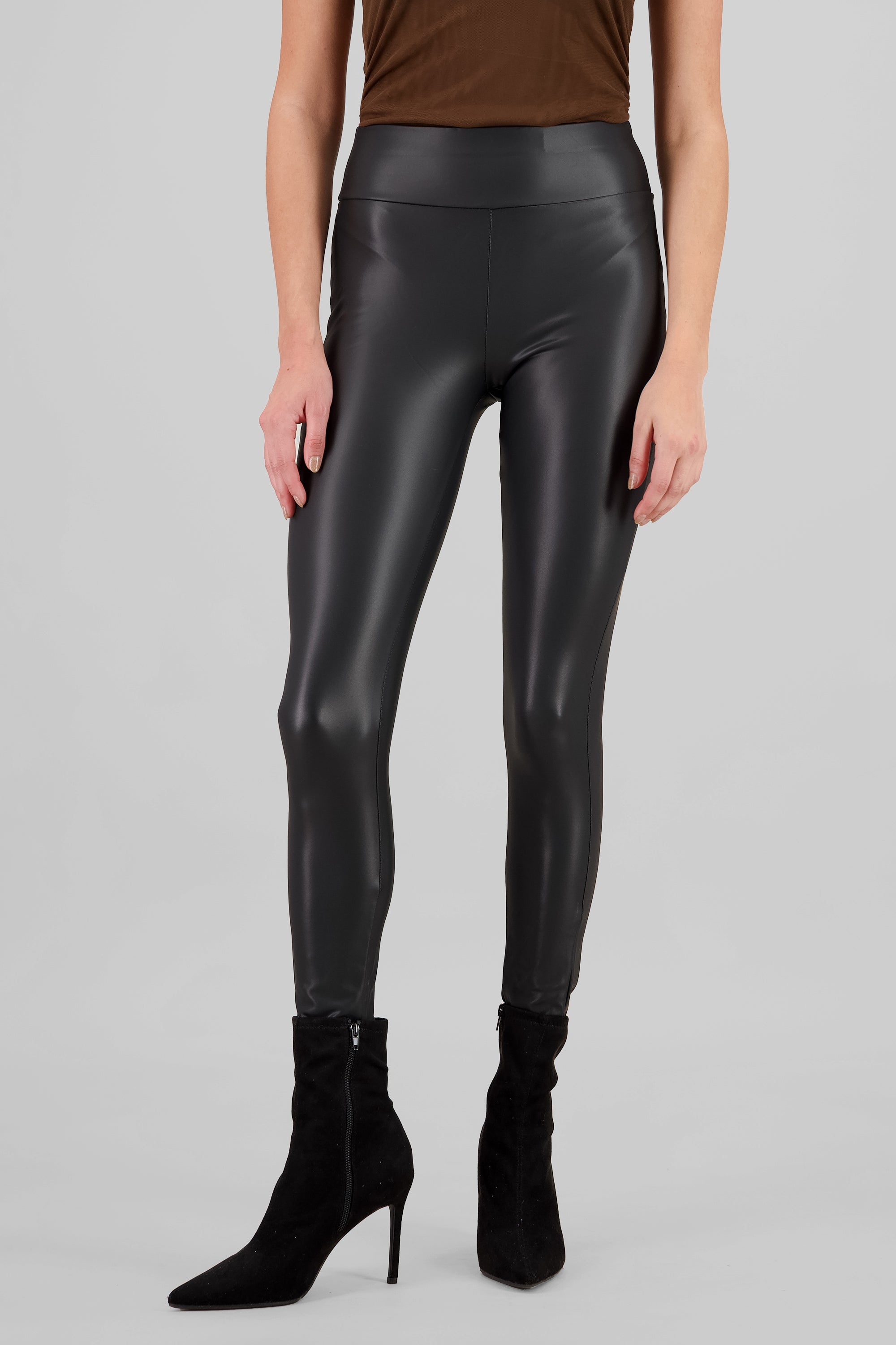 Leggings efecto piel lisos NEGRO