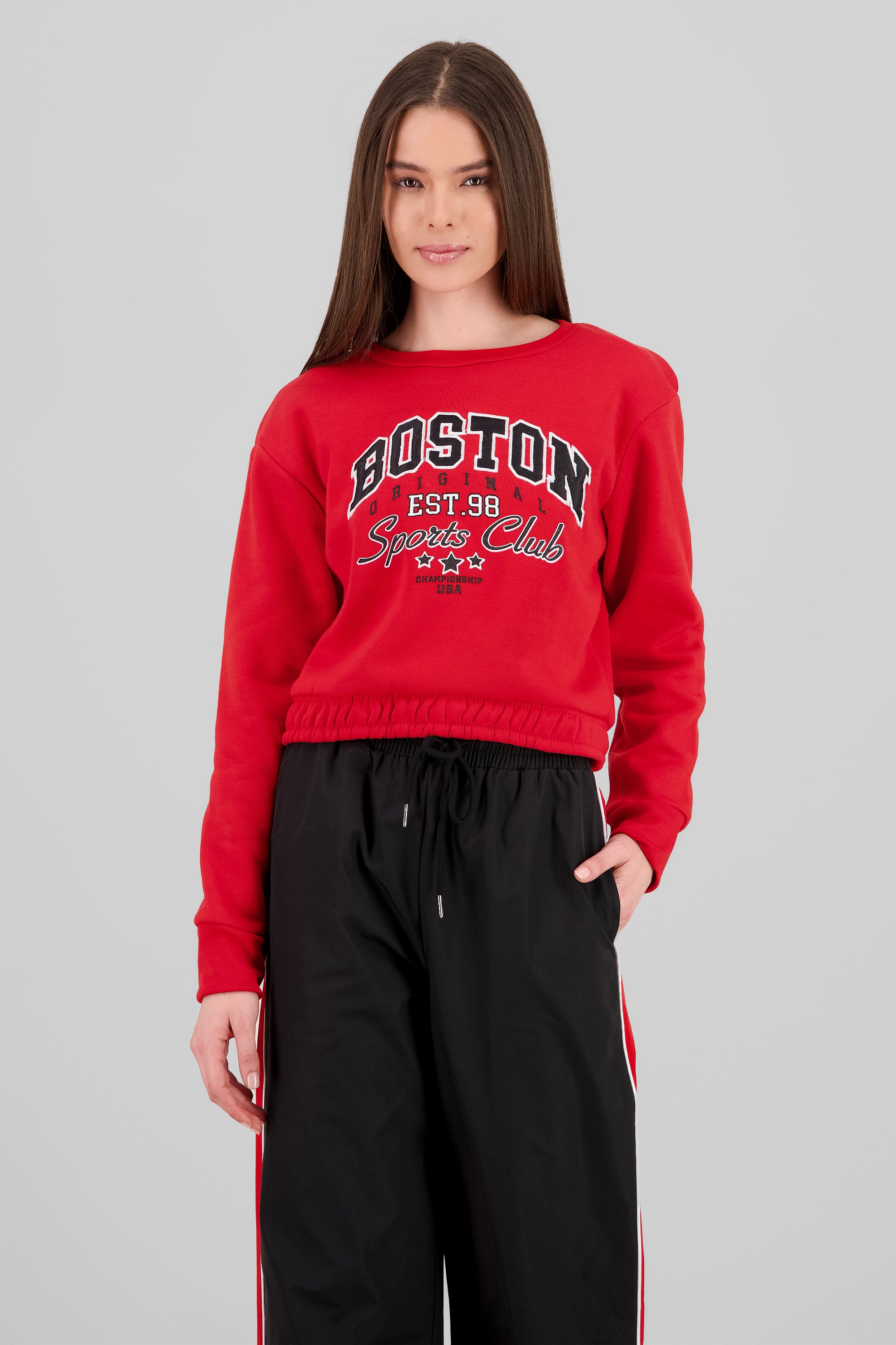 Sudadera de boston cropped ROJO