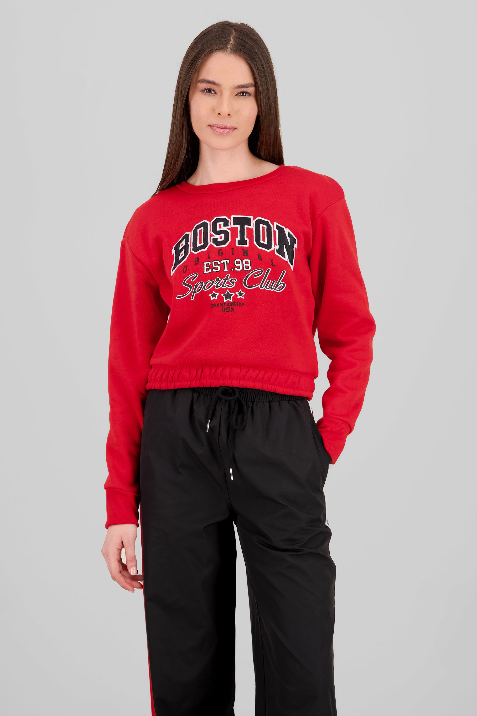 Sudadera de boston cropped ROJO