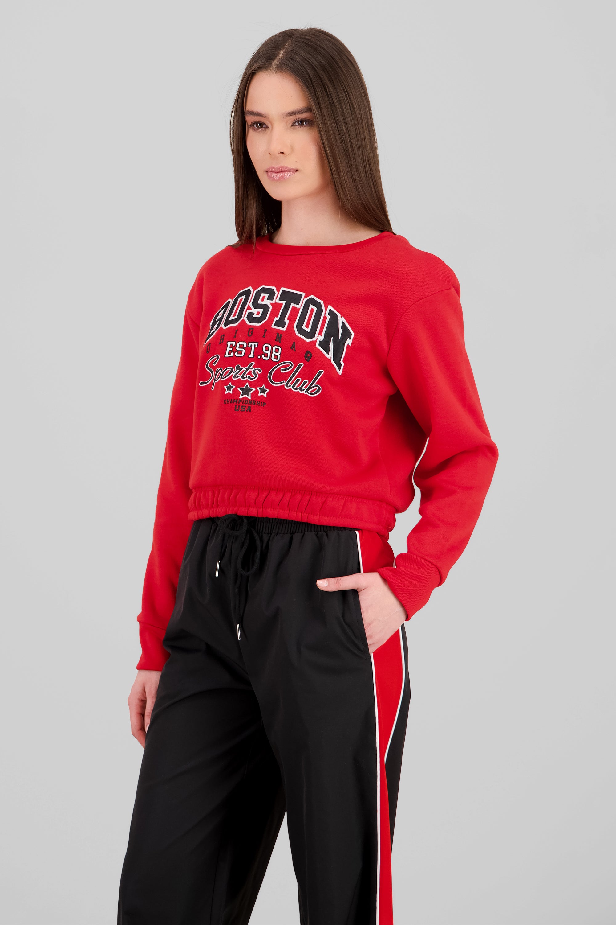 Sudadera de boston cropped ROJO