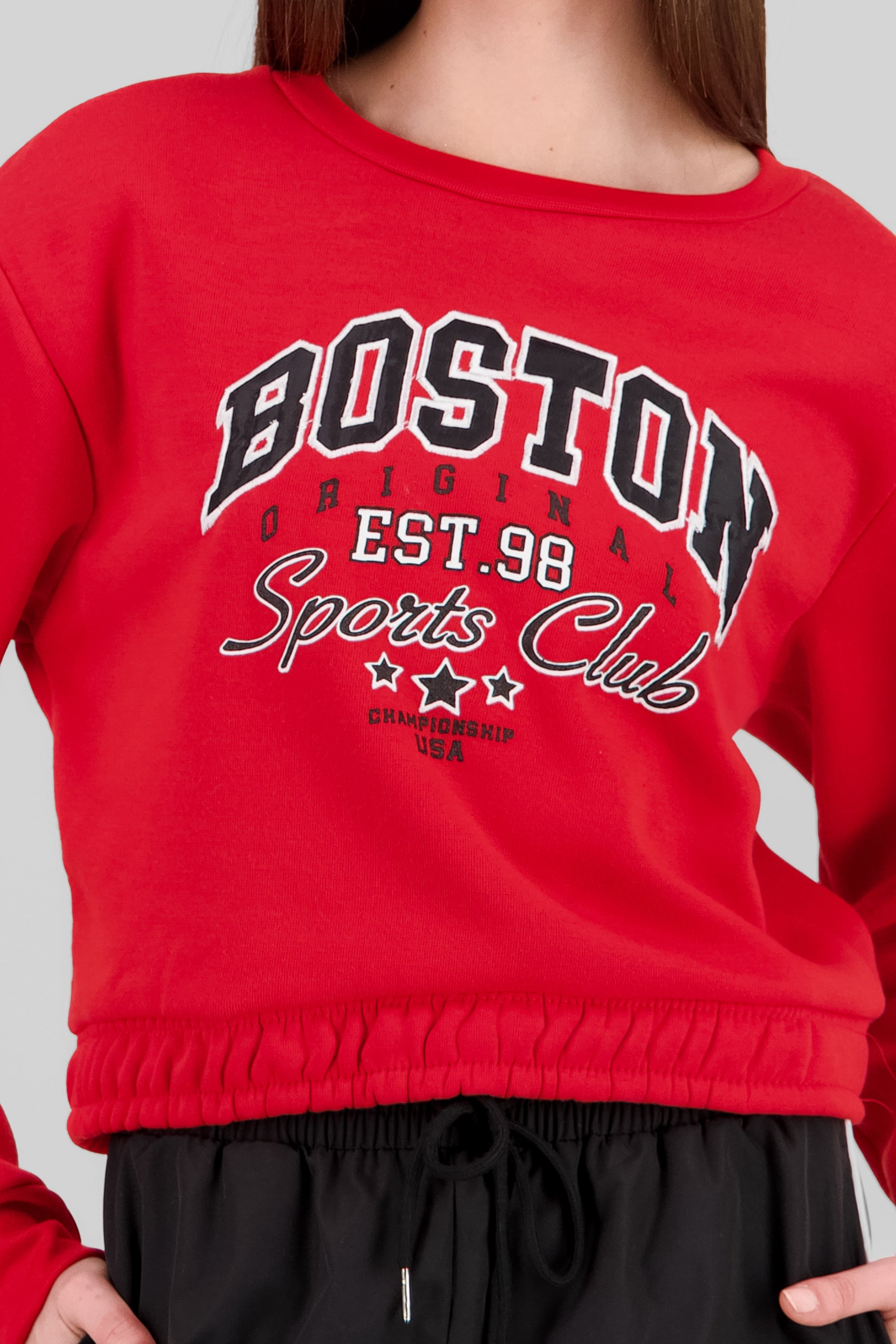 Sudadera de boston cropped ROJO