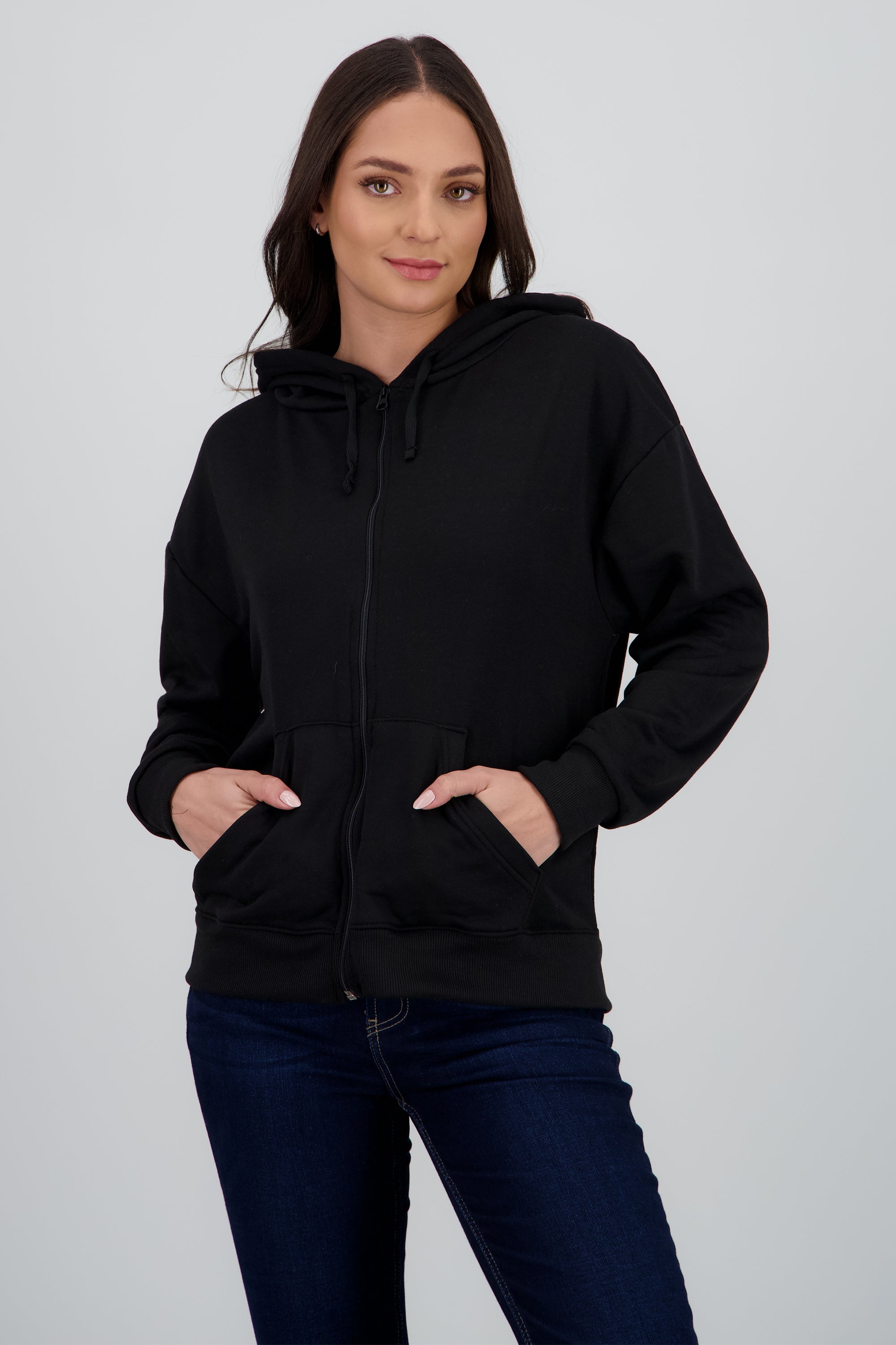Sudadera con gorro lisa NEGRO
