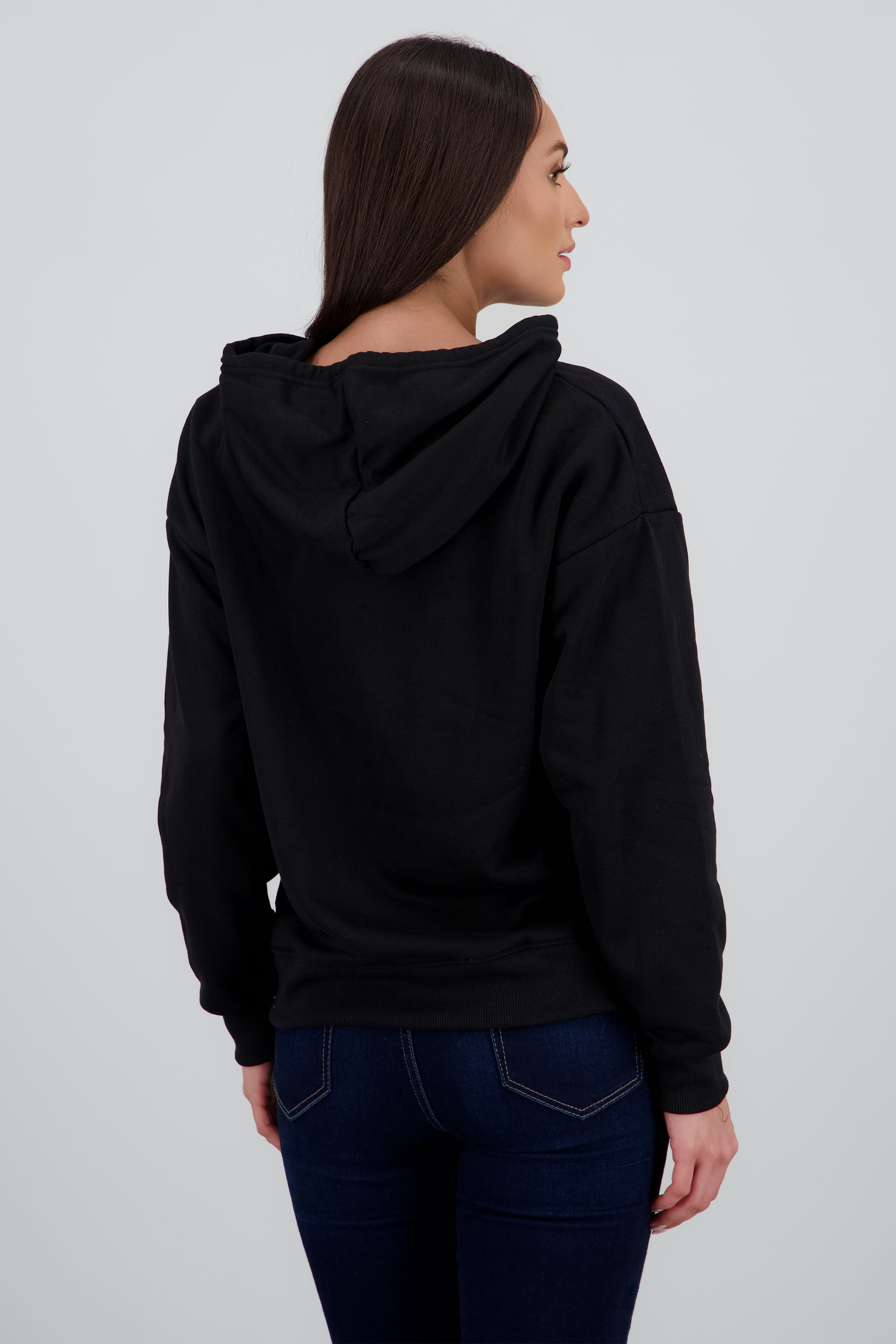 Sudadera con gorro lisa NEGRO