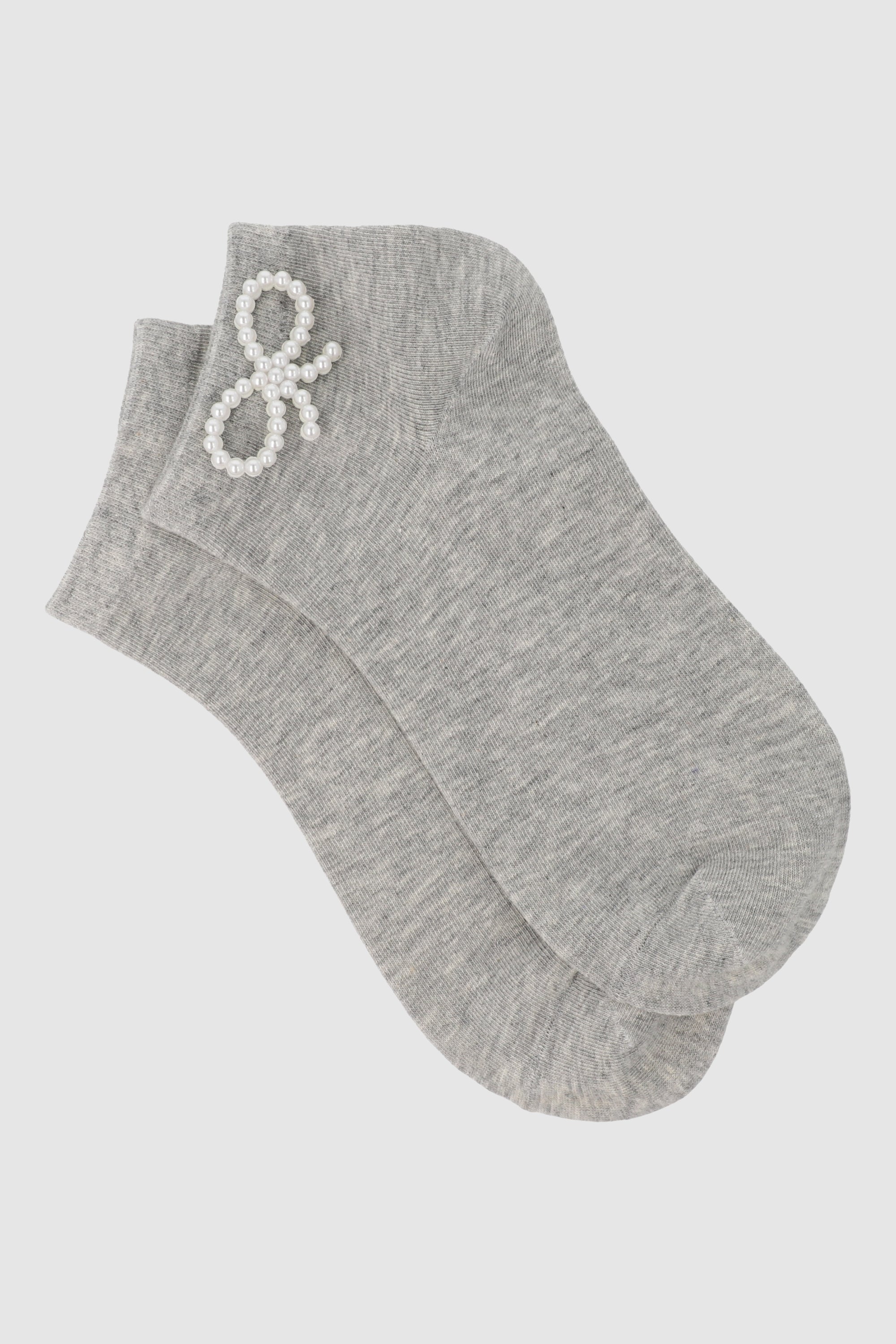 Tin moño perlitas GRIS