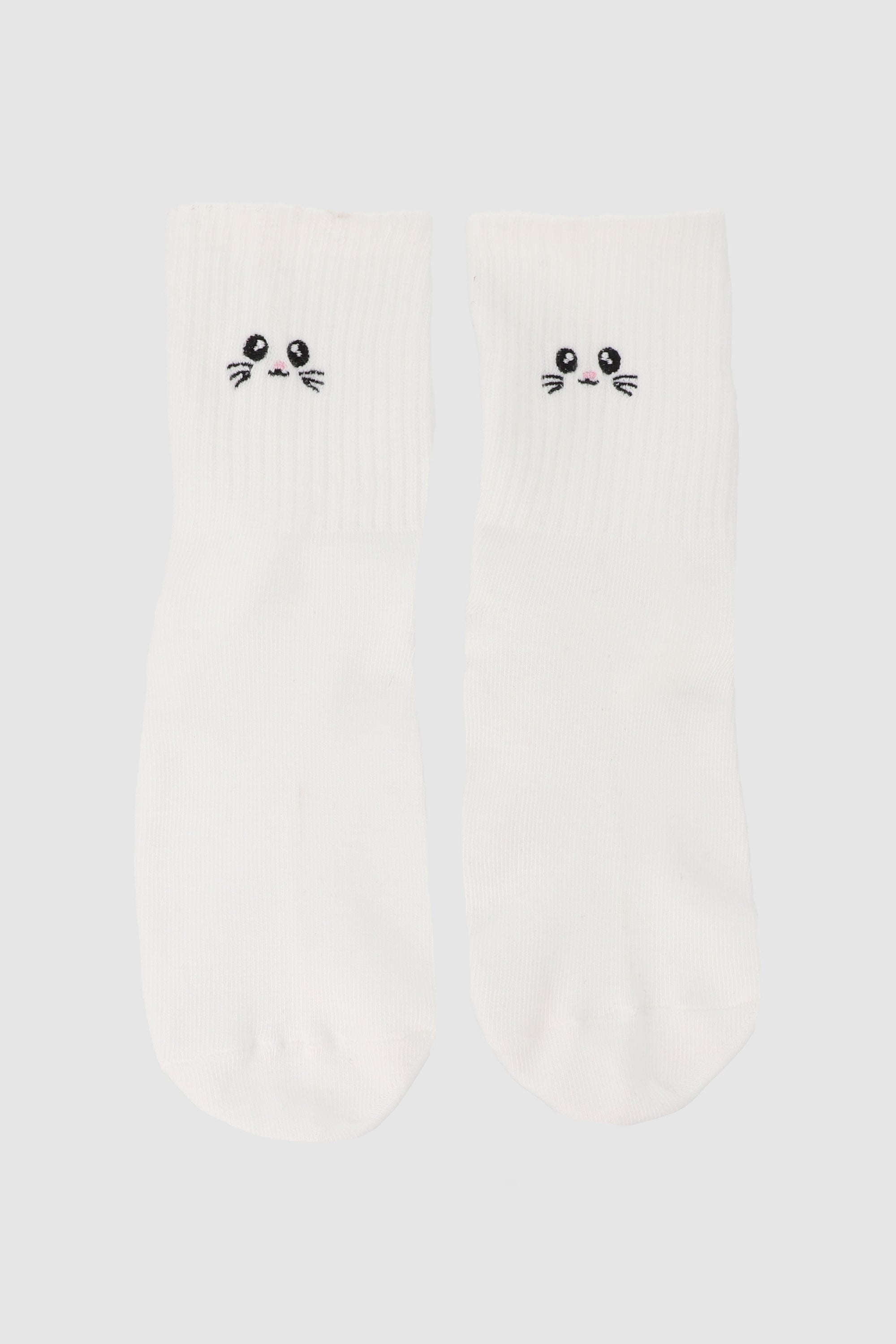 Calcetin bigotes bordados BLANCO