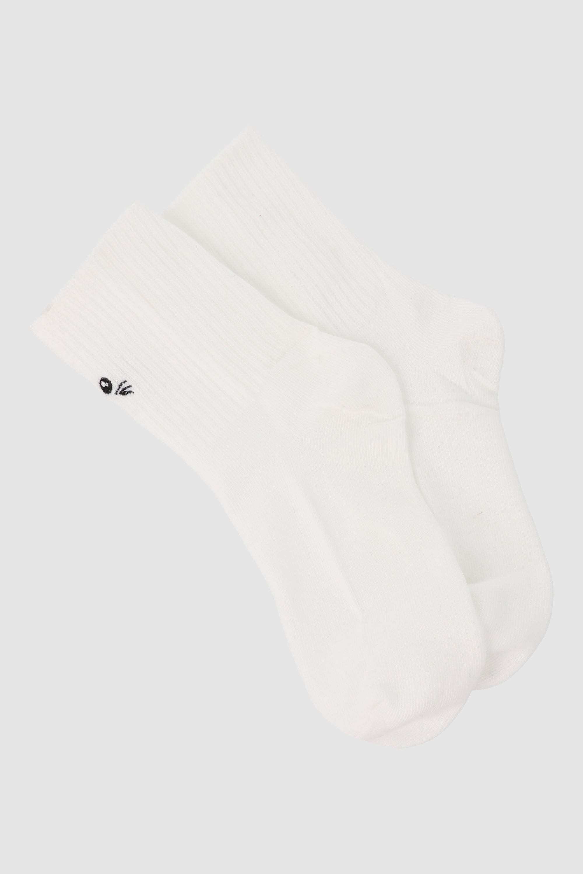 Calcetin bigotes bordados BLANCO