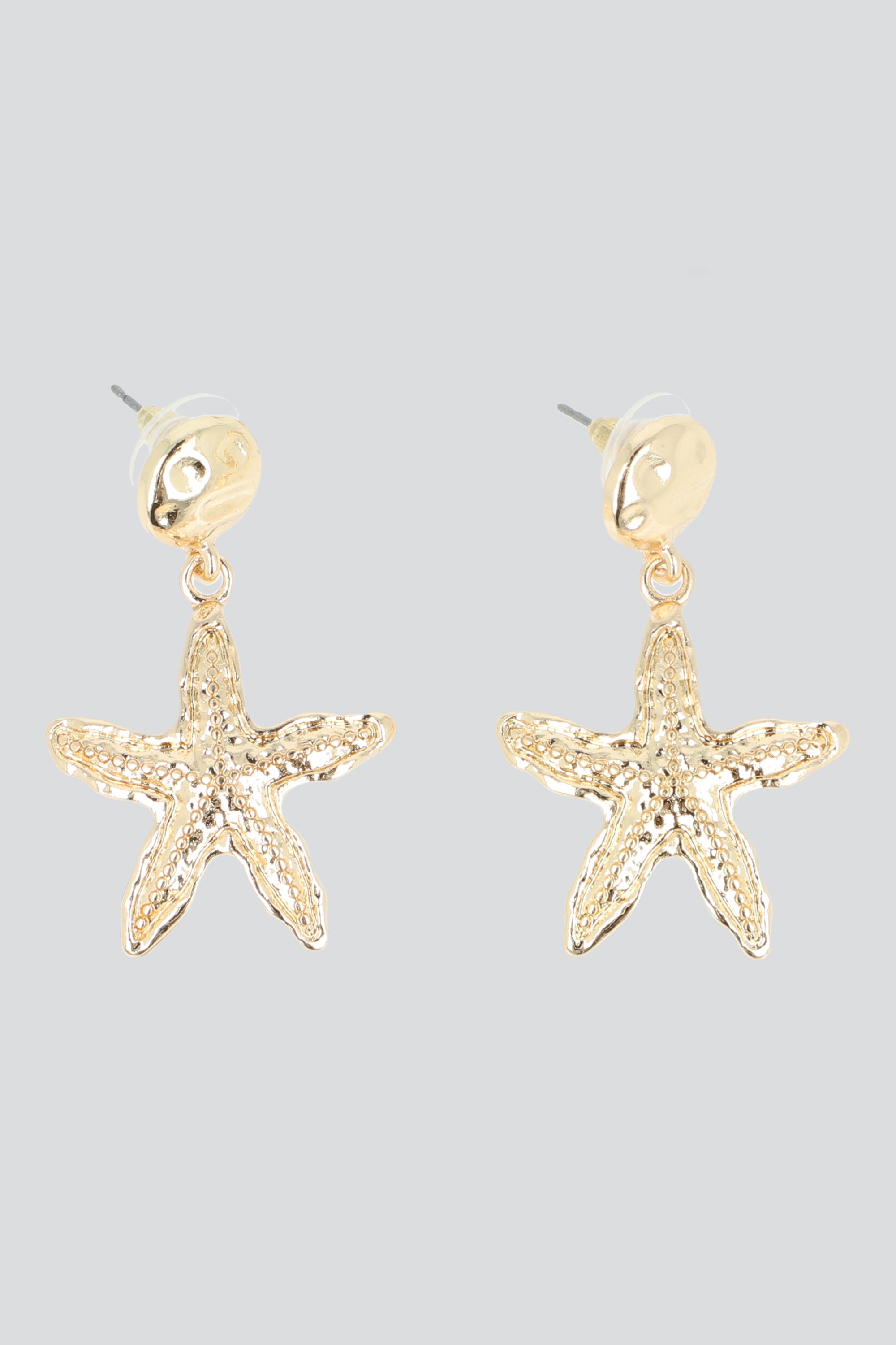 ARETES ESTRELLAS MAR METAL ORO