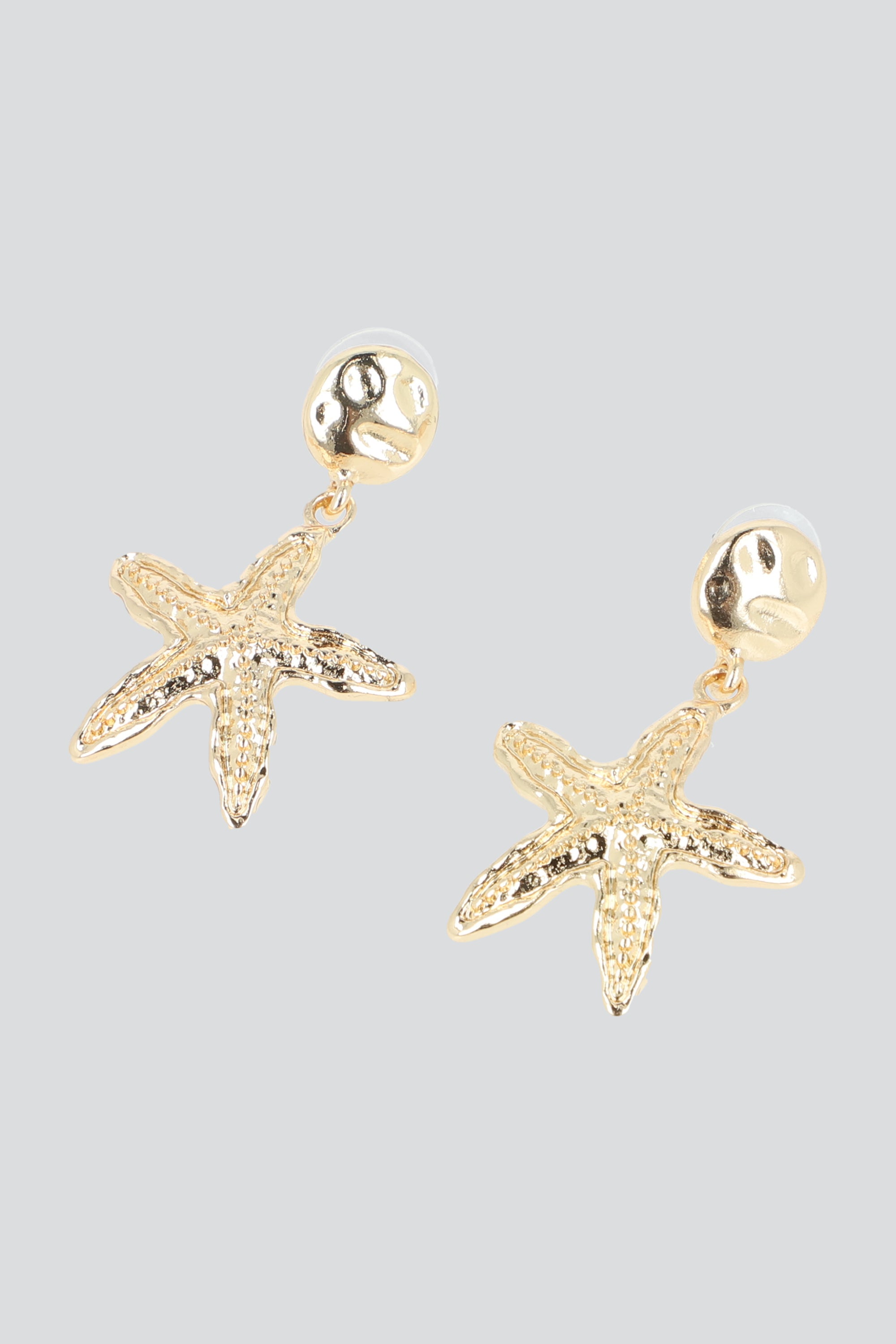ARETES ESTRELLAS MAR METAL ORO