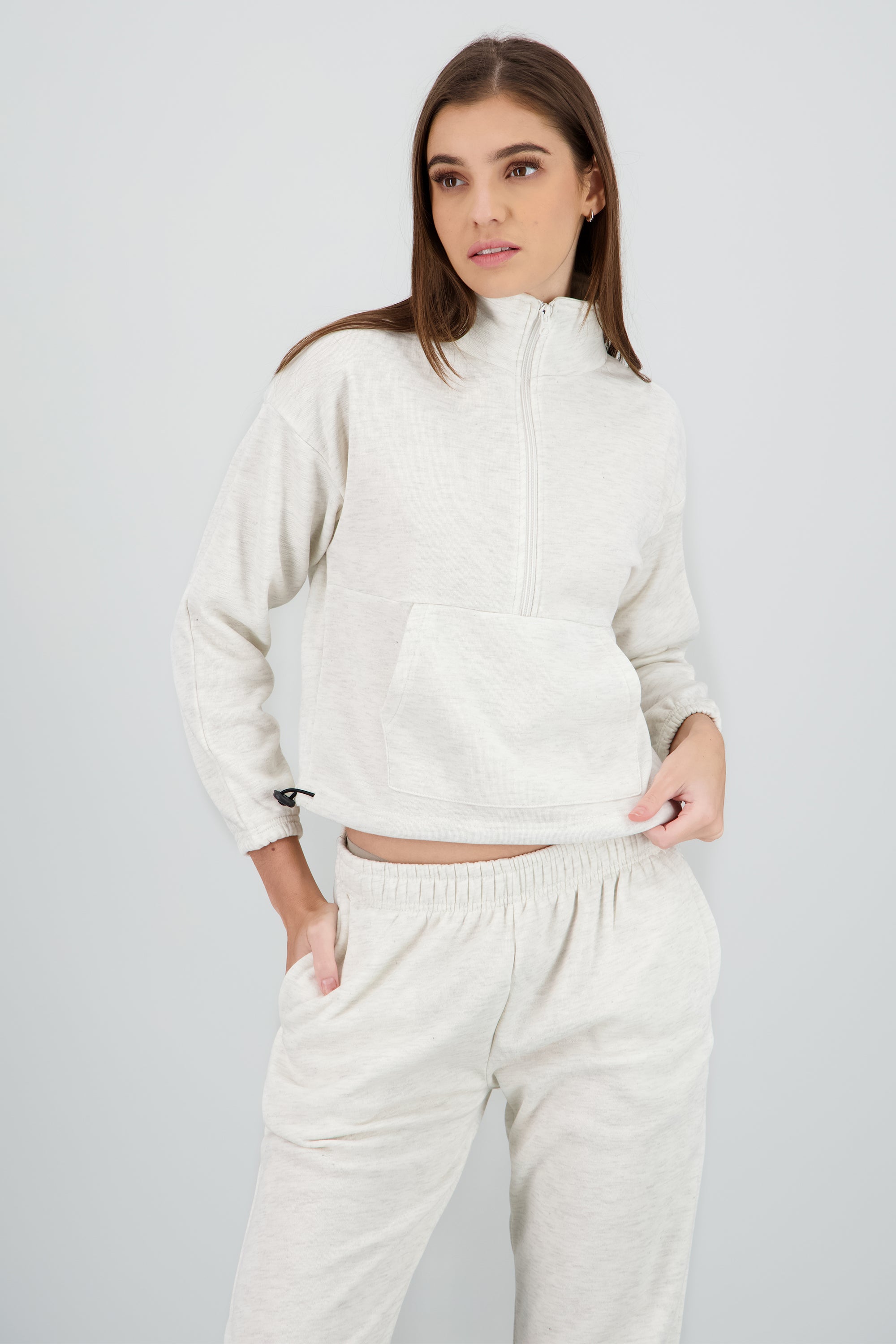 Sudadera con bolsa y cierre liso ARENA