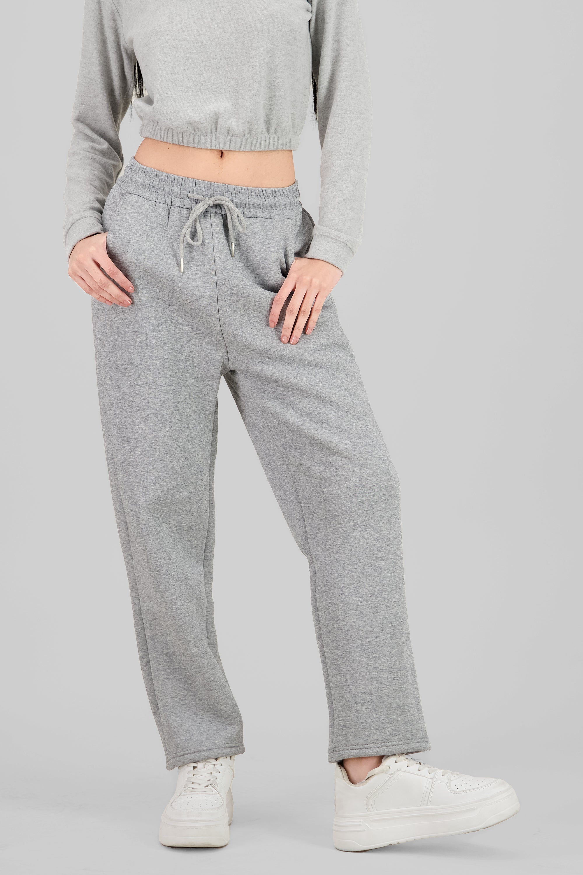 Pants con peluche adentro lisos GRIS CLARO