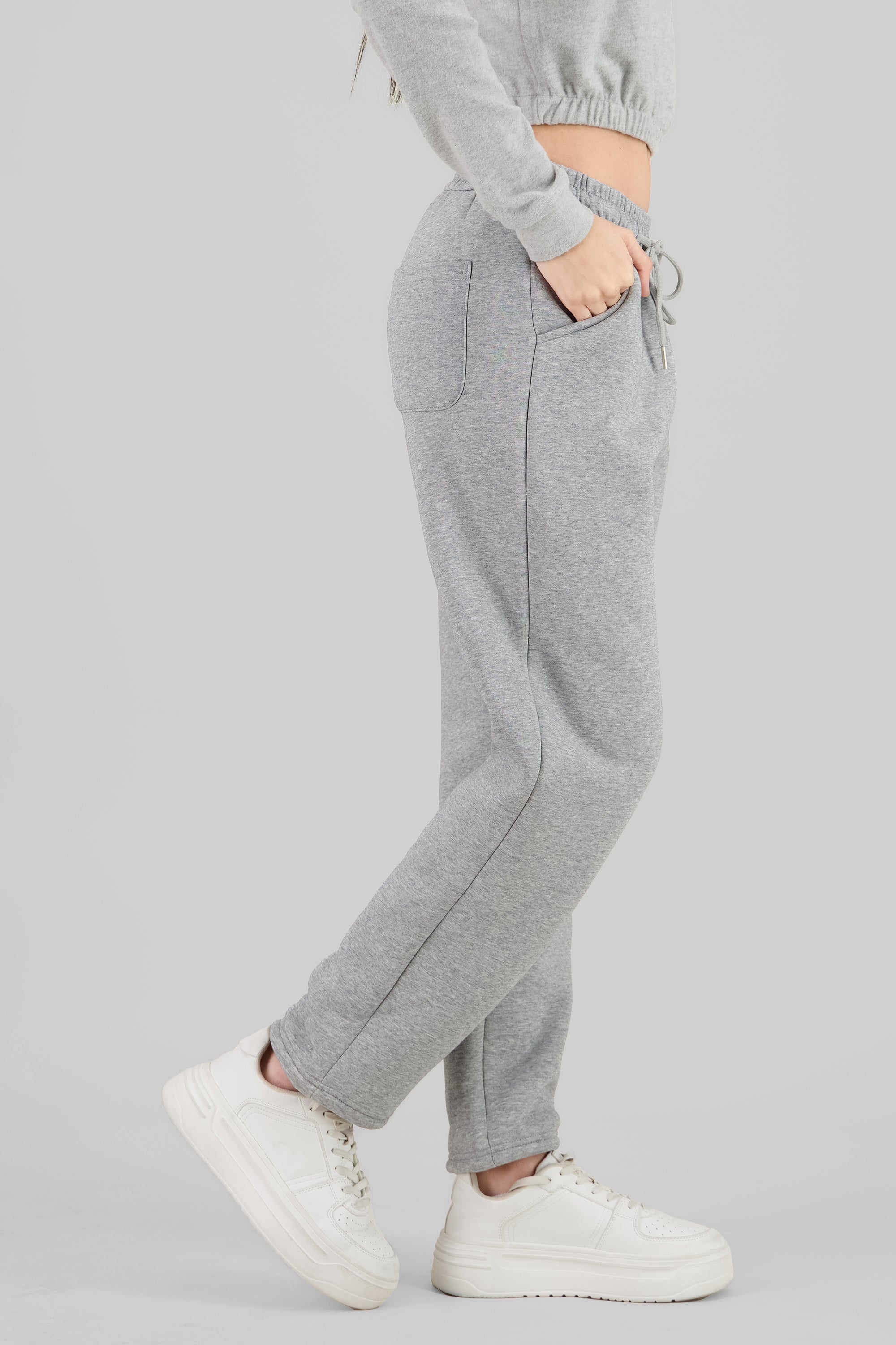 Pants con peluche adentro lisos GRIS CLARO