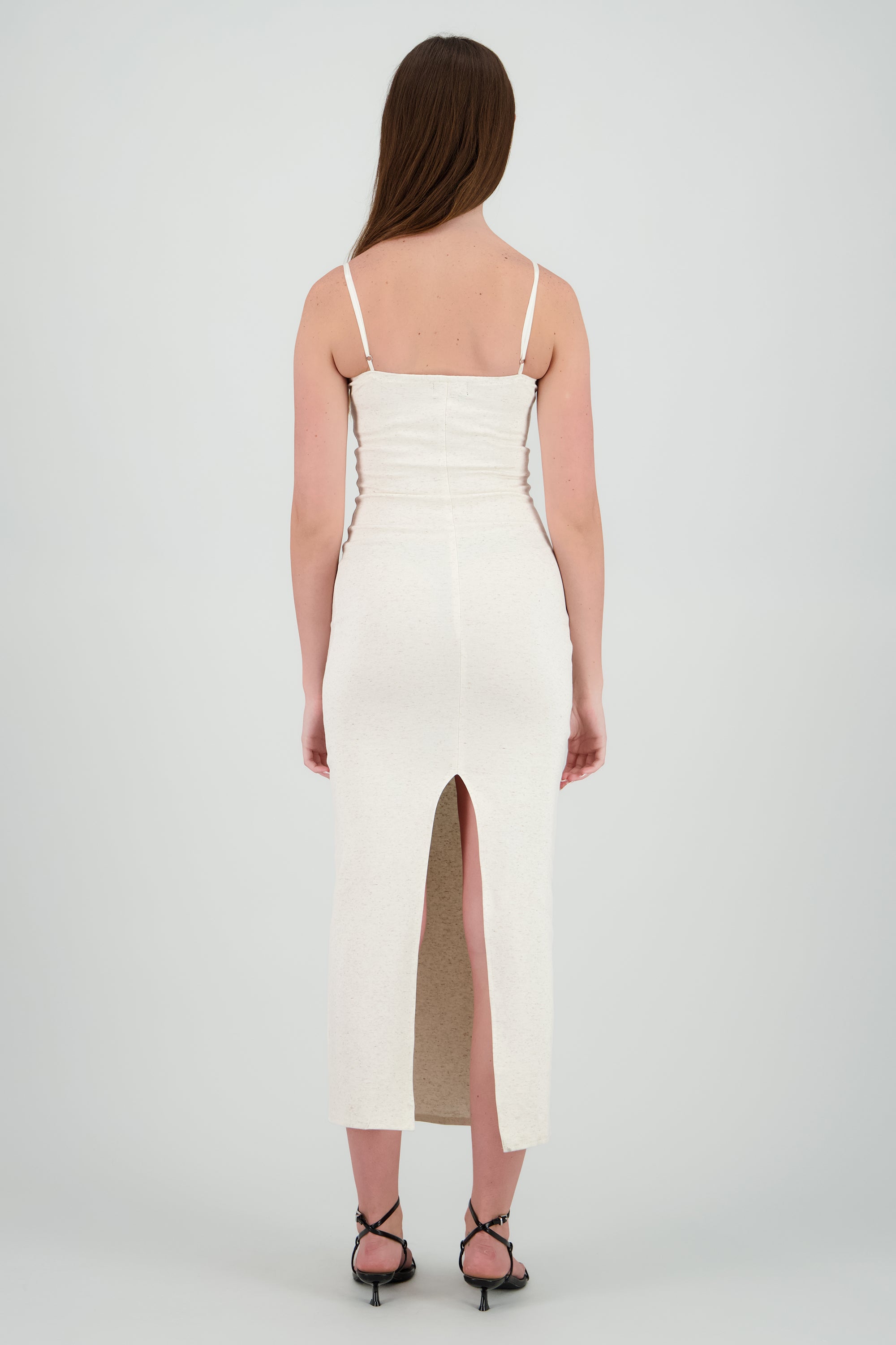 Maxi vestido bodycon liso CREMA