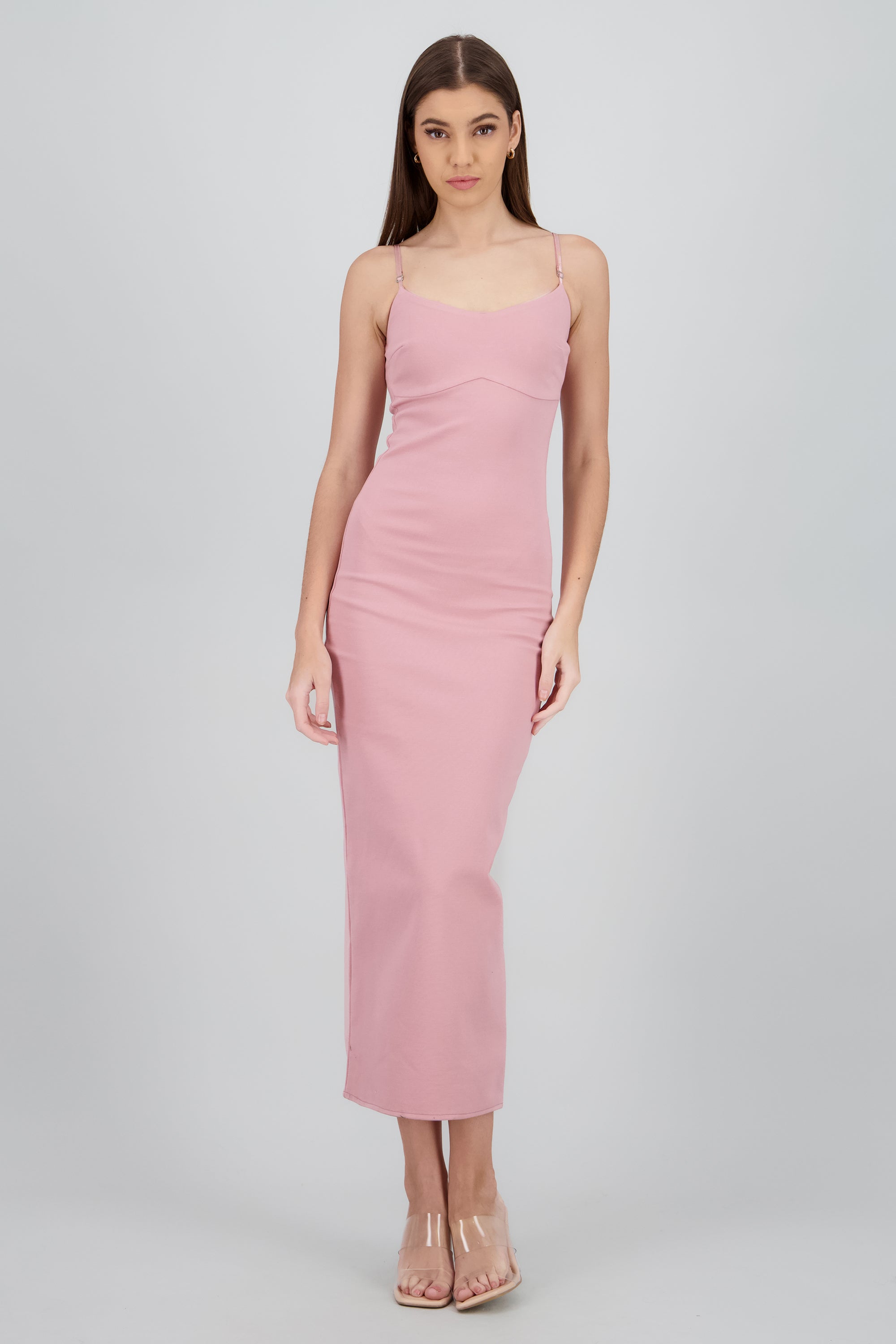 Maxi vestido bodycon liso PALO DE ROSA