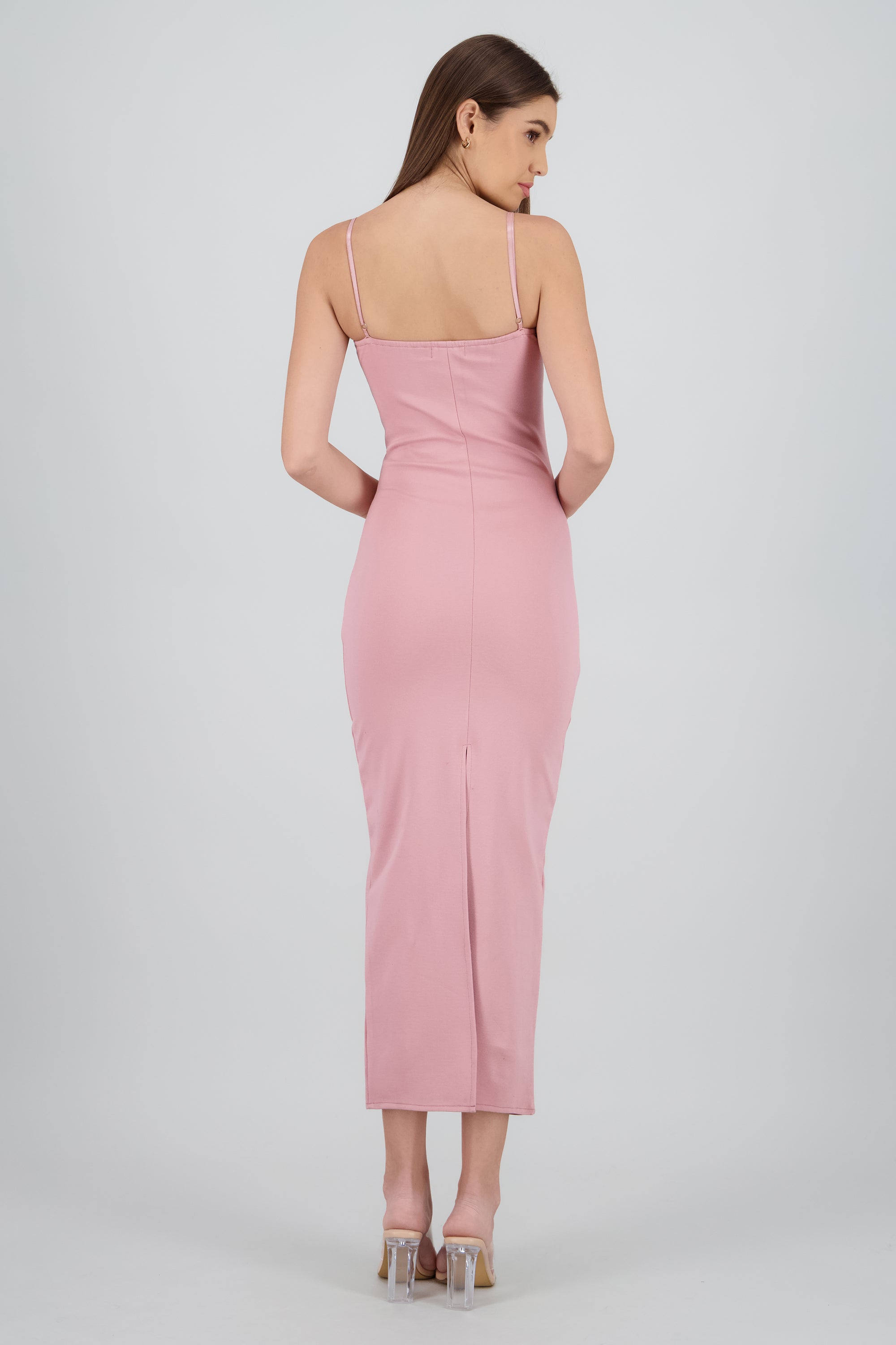 Maxi vestido bodycon liso PALO DE ROSA