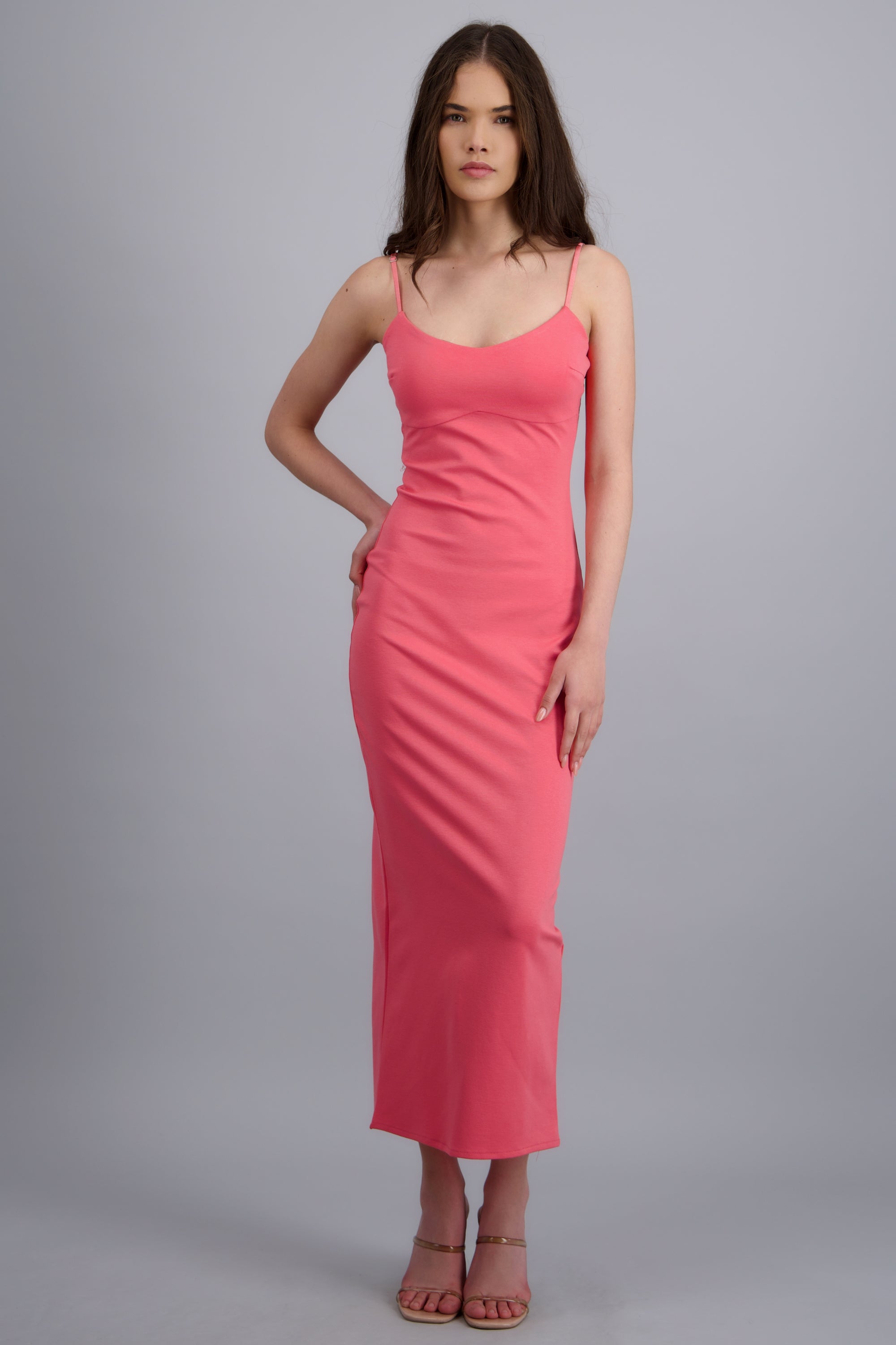 Maxi vestido bodycon liso ROSA COMBO