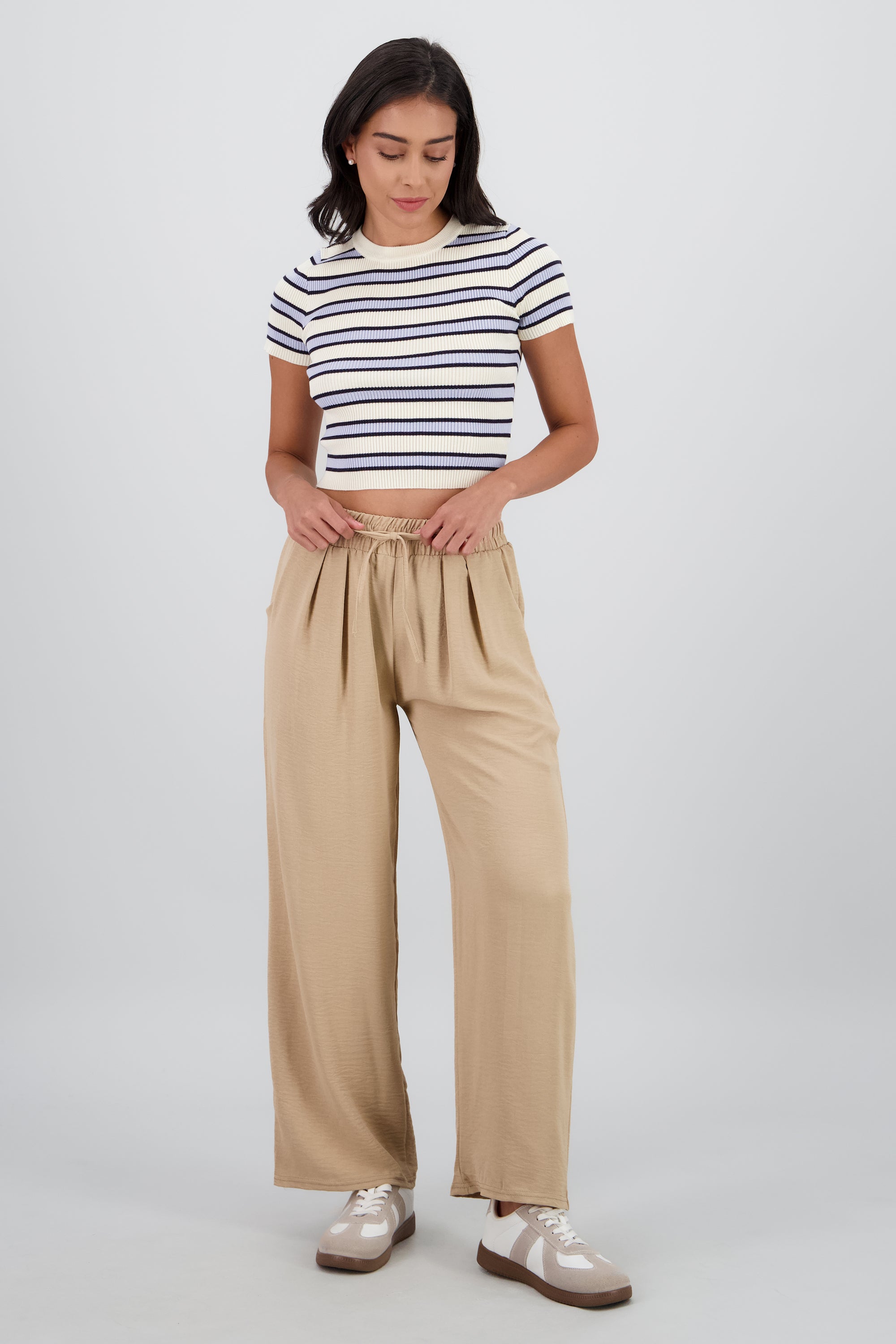 Pantalon fluido liso KHAKI