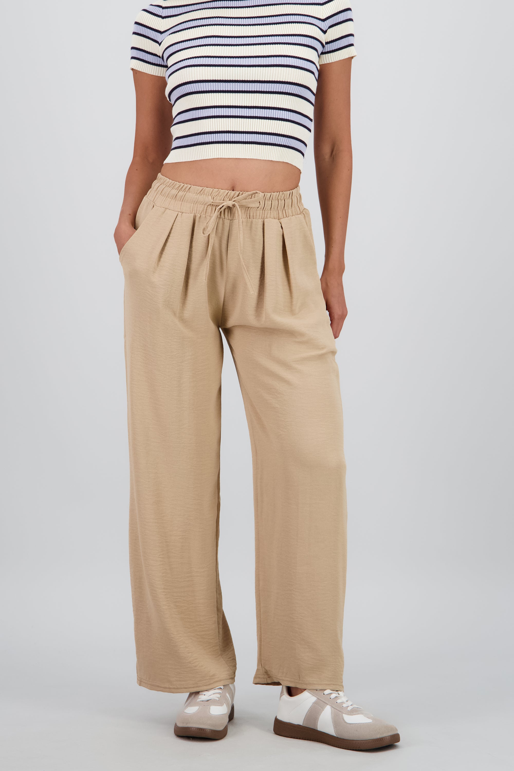 Pantalon fluido liso KHAKI