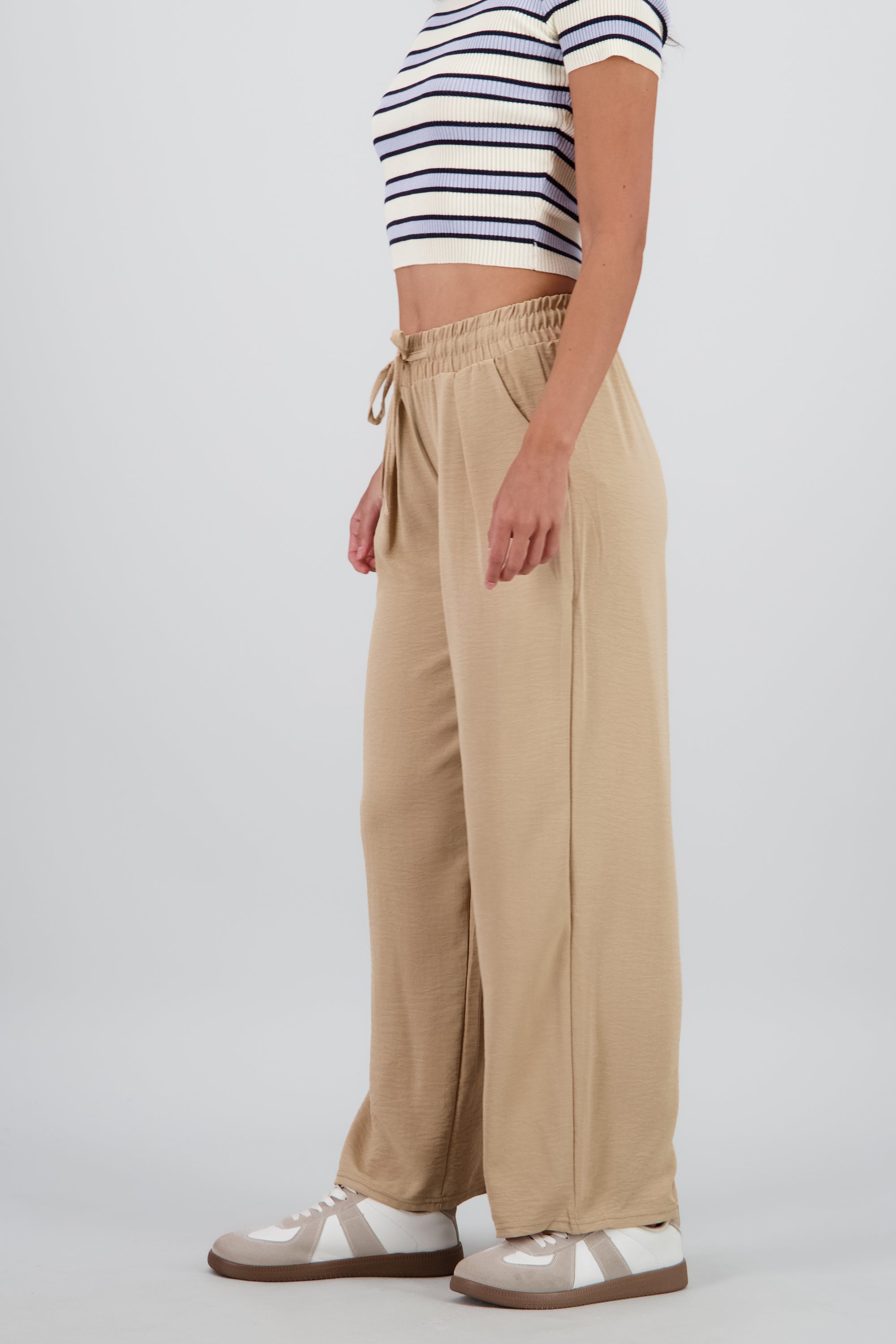 Pantalon fluido liso KHAKI