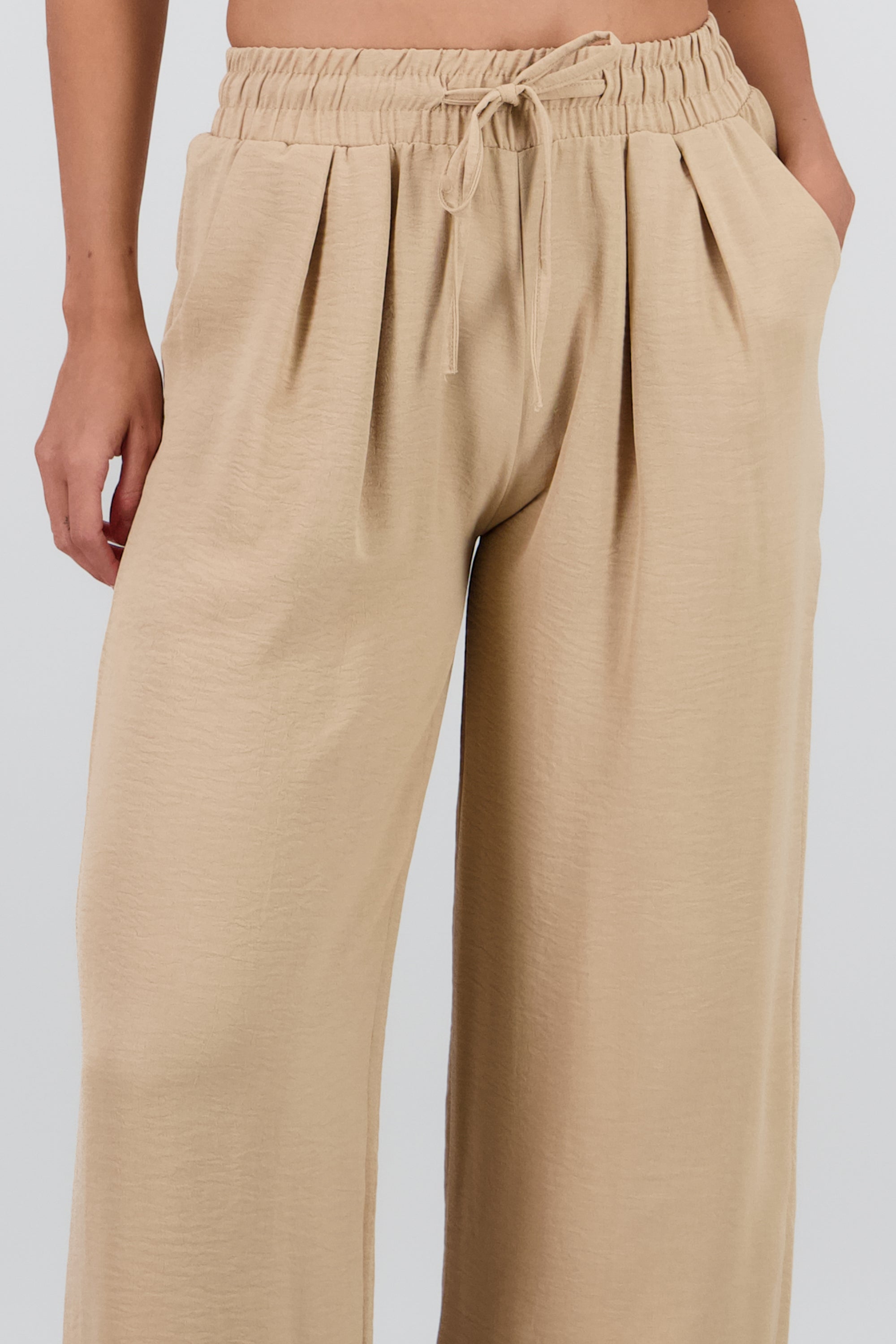 Pantalon fluido liso KHAKI