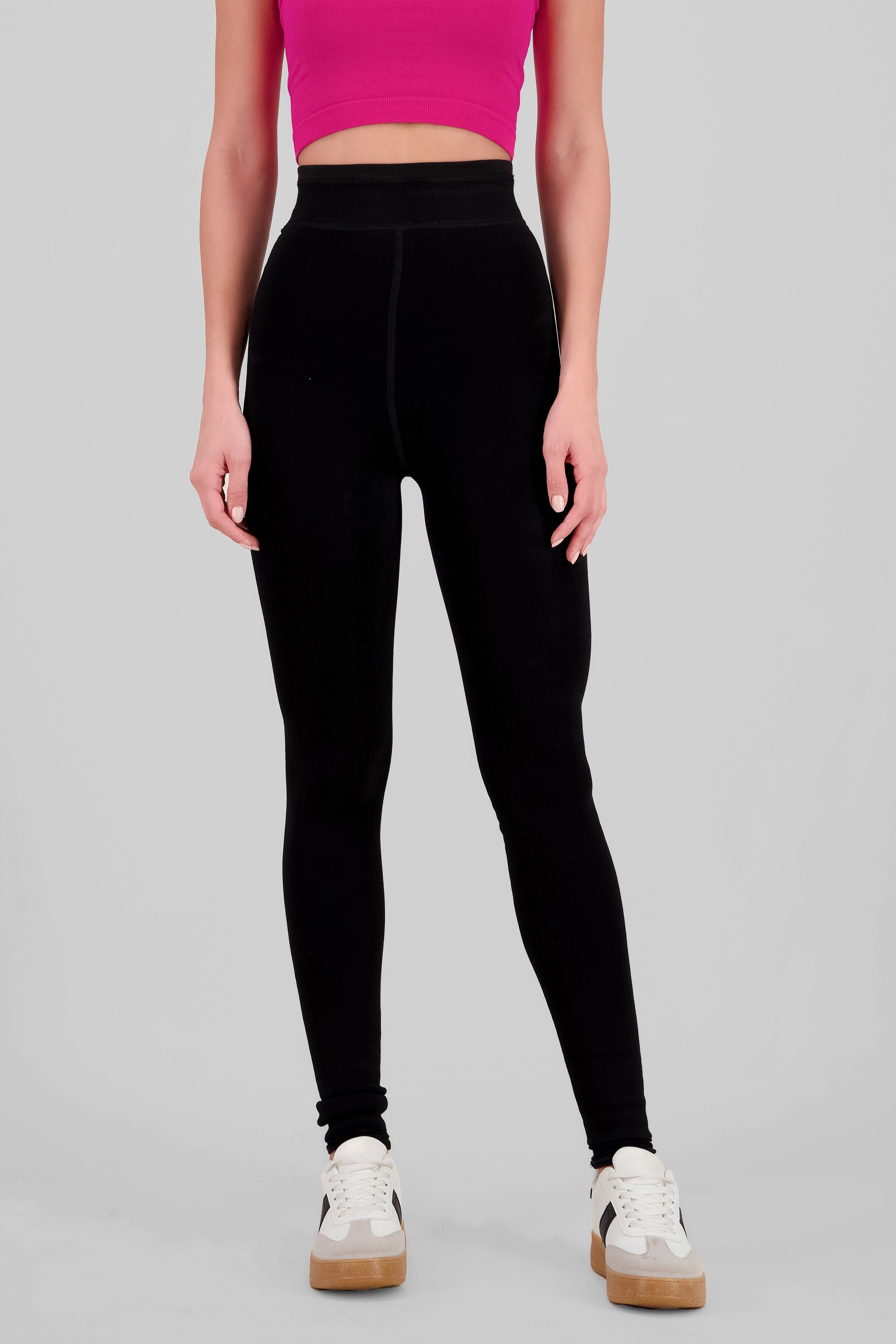 Leggings con peluche dentro lisos NEGRO