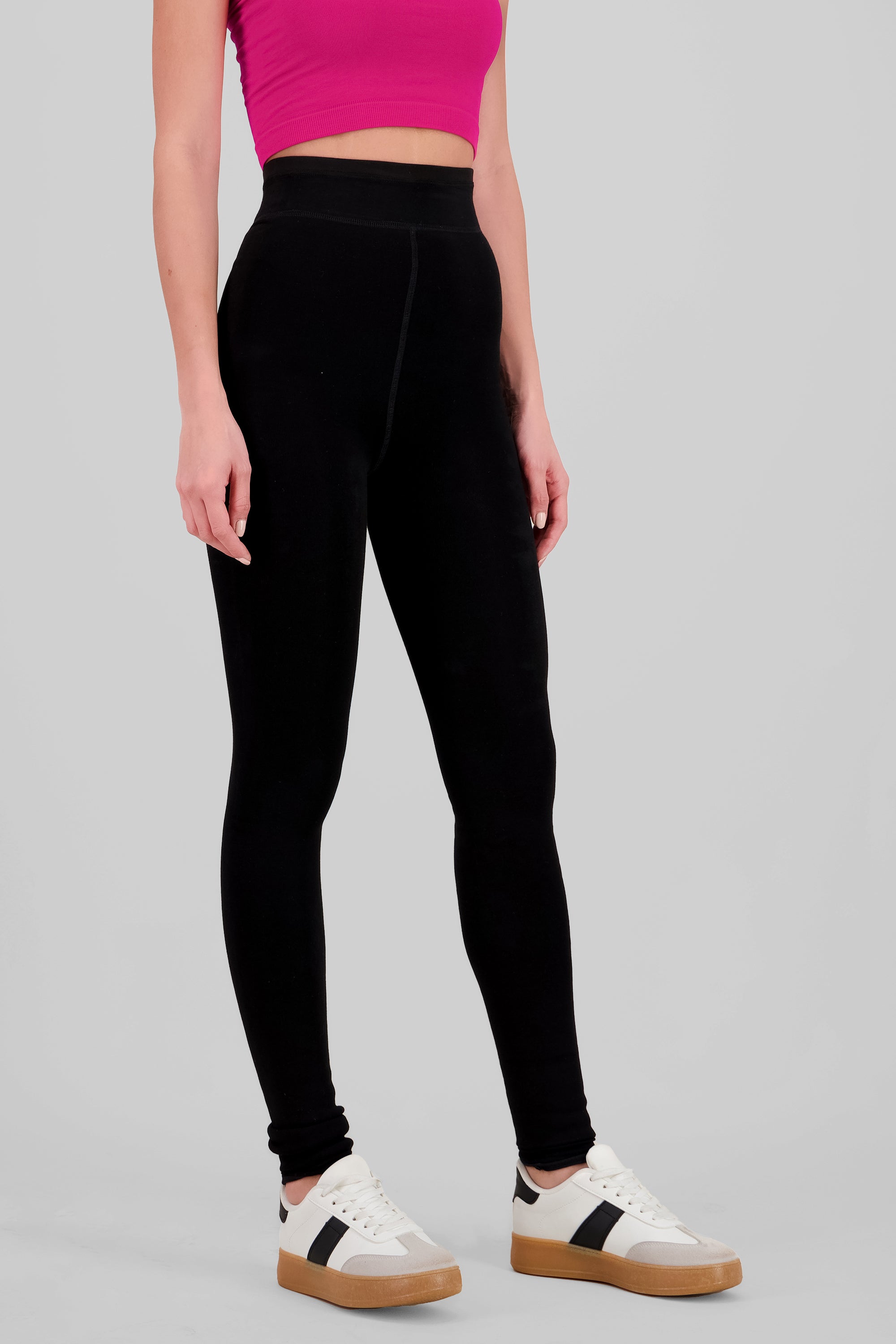 Leggings con peluche dentro lisos NEGRO