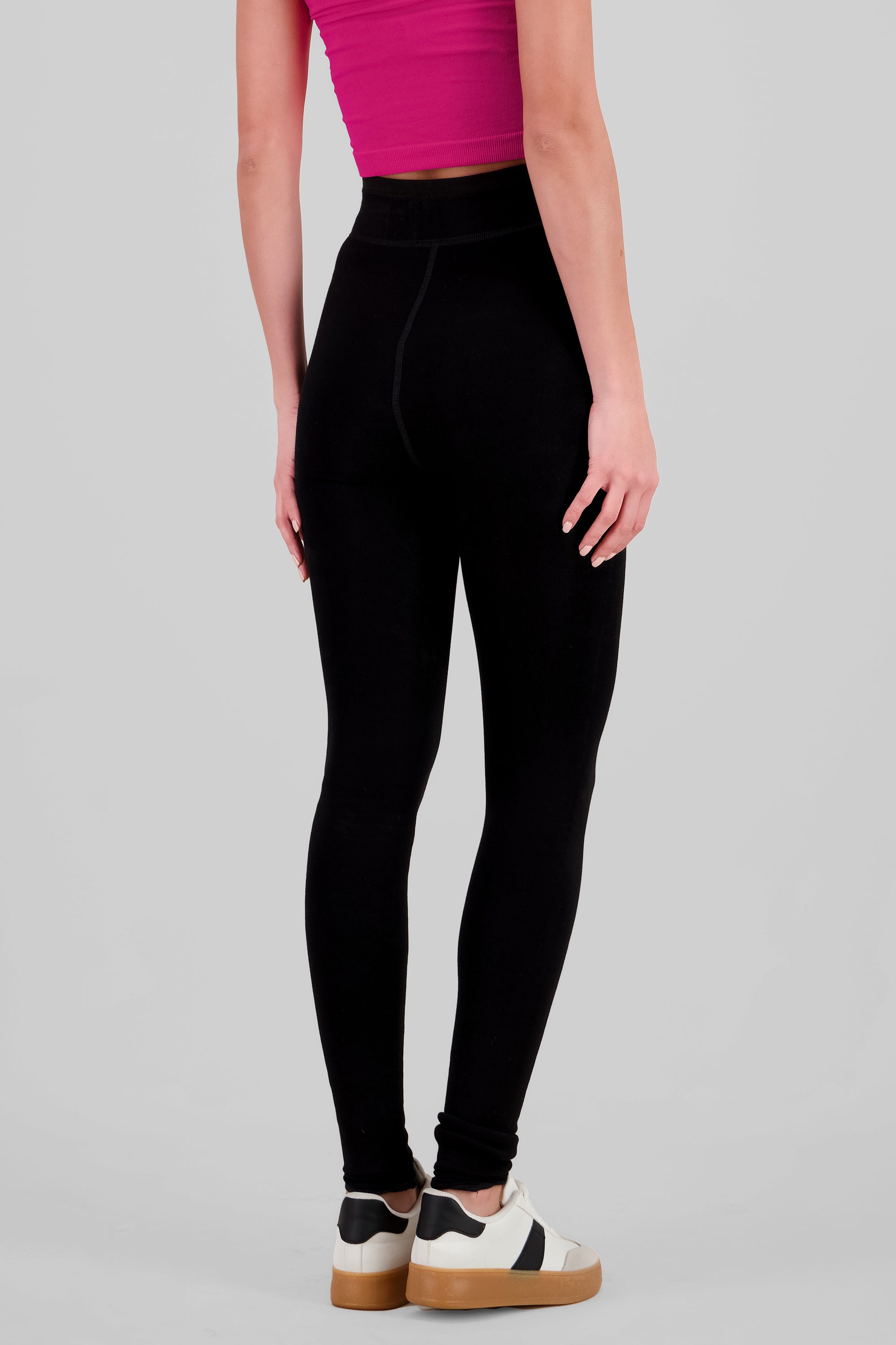 Leggings con peluche dentro lisos NEGRO