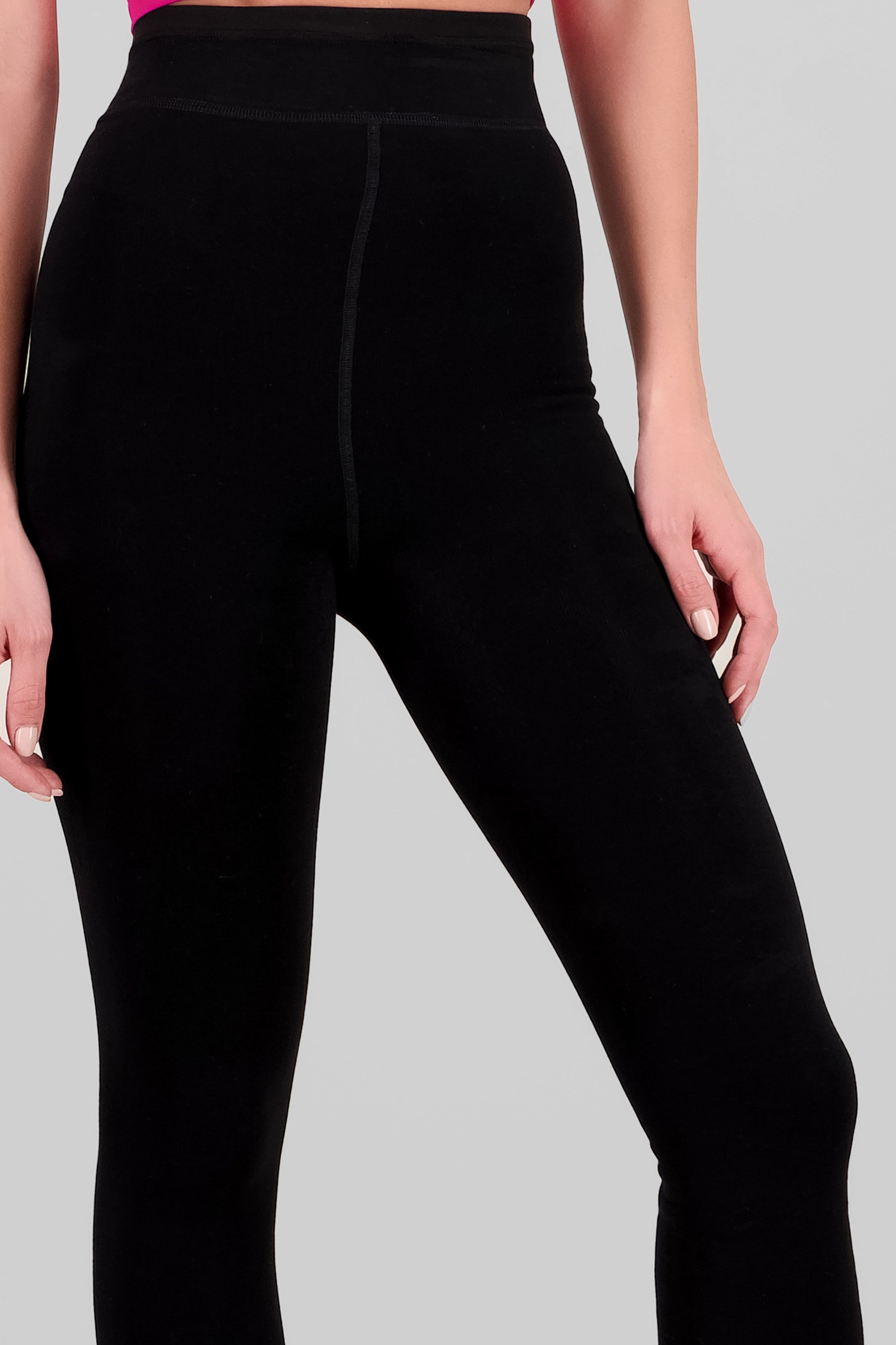 Leggings con peluche dentro lisos NEGRO