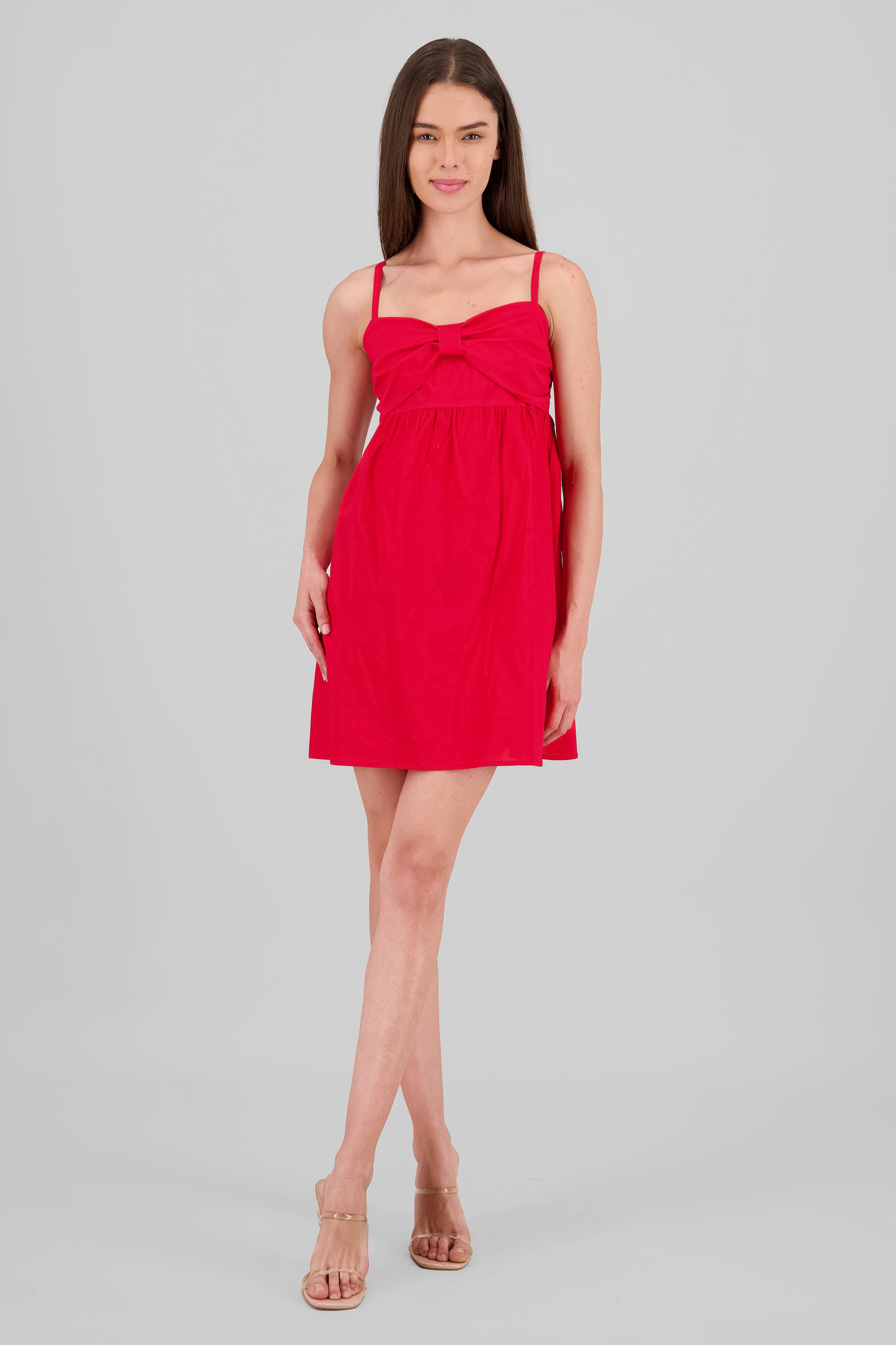 Vestido mini popelina moño escote Hypsters ROJO