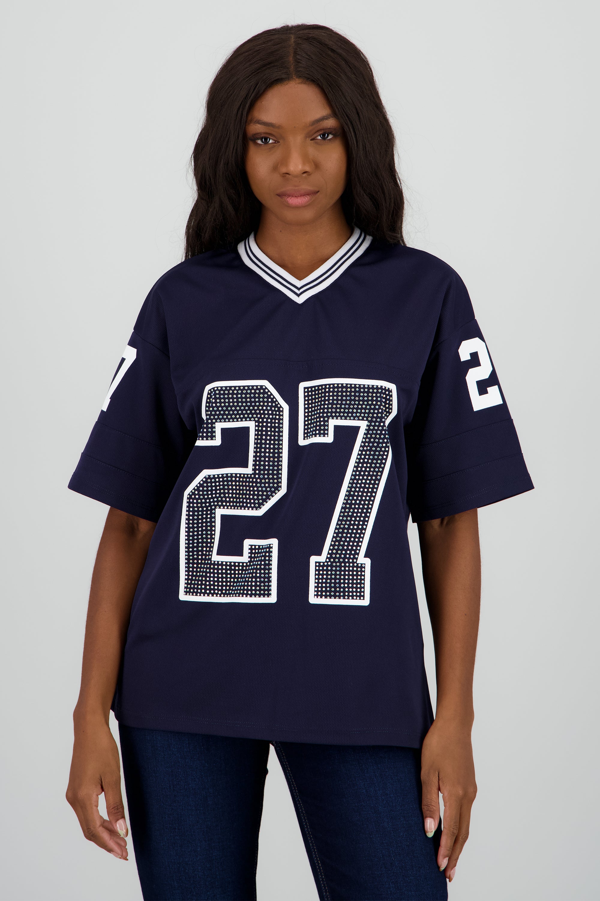 Playera deportiva numero brillos