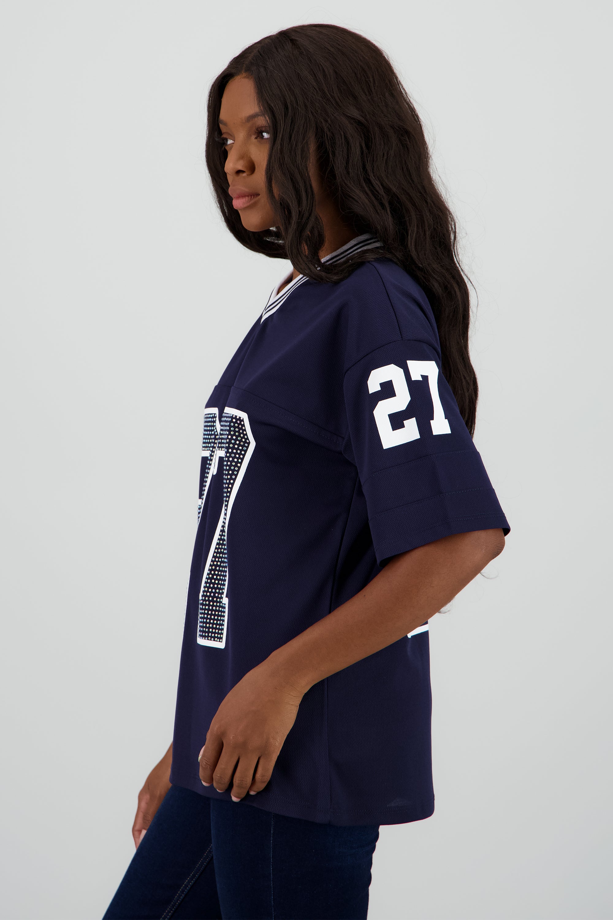 Playera deportiva numero brillos