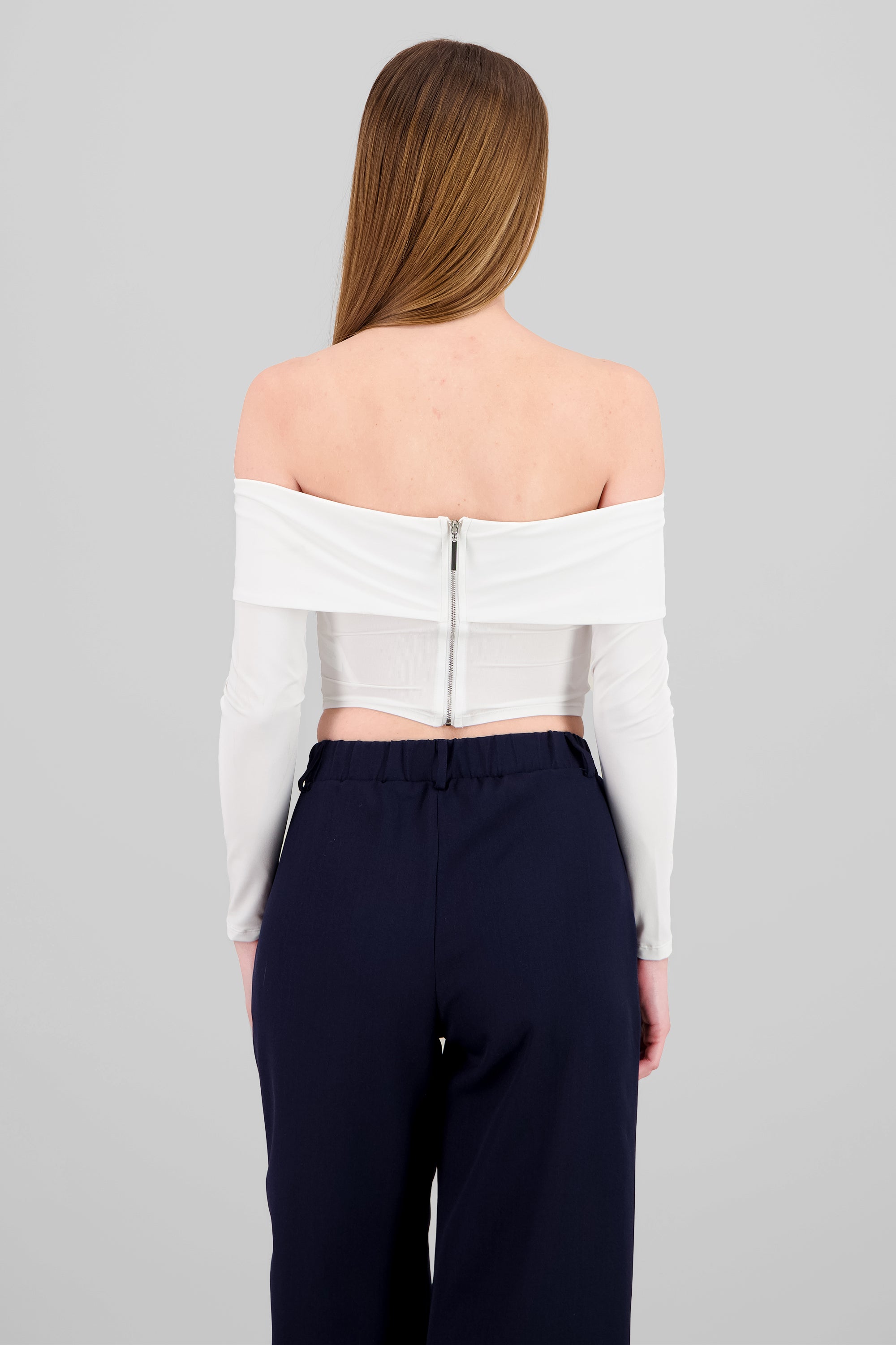 Top off shoulder con varillas BLANCO