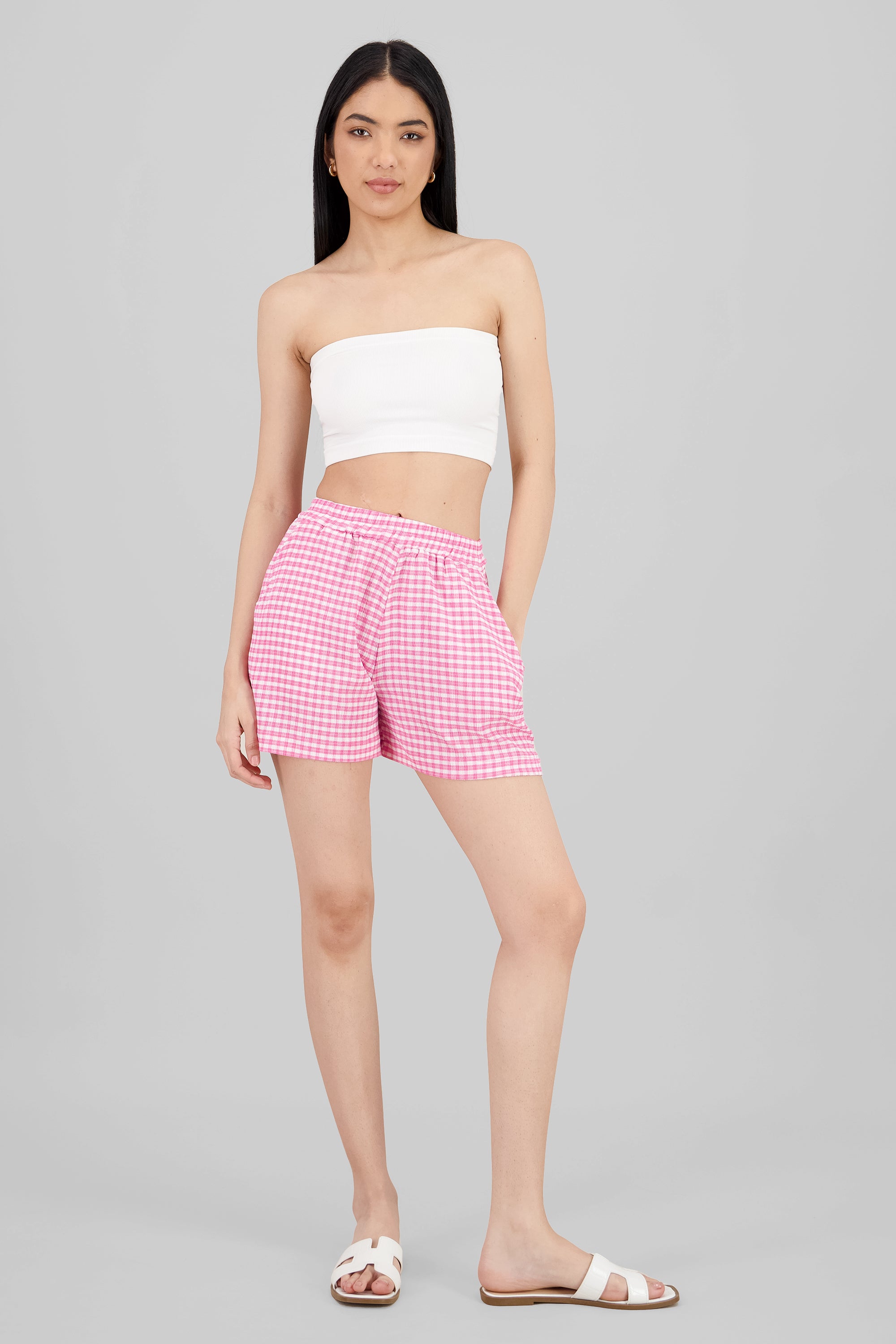 Shorts gingham textura ROSA