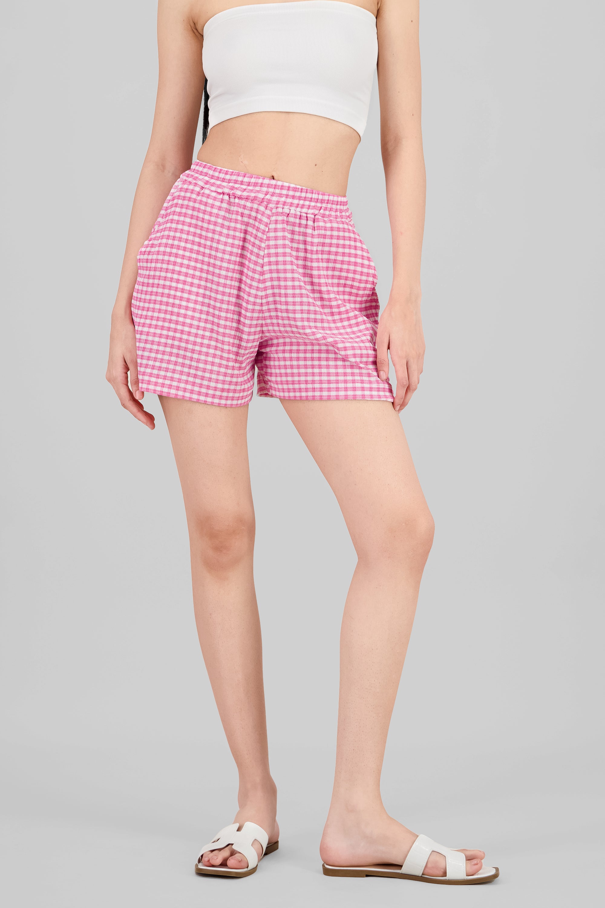 Shorts gingham textura ROSA