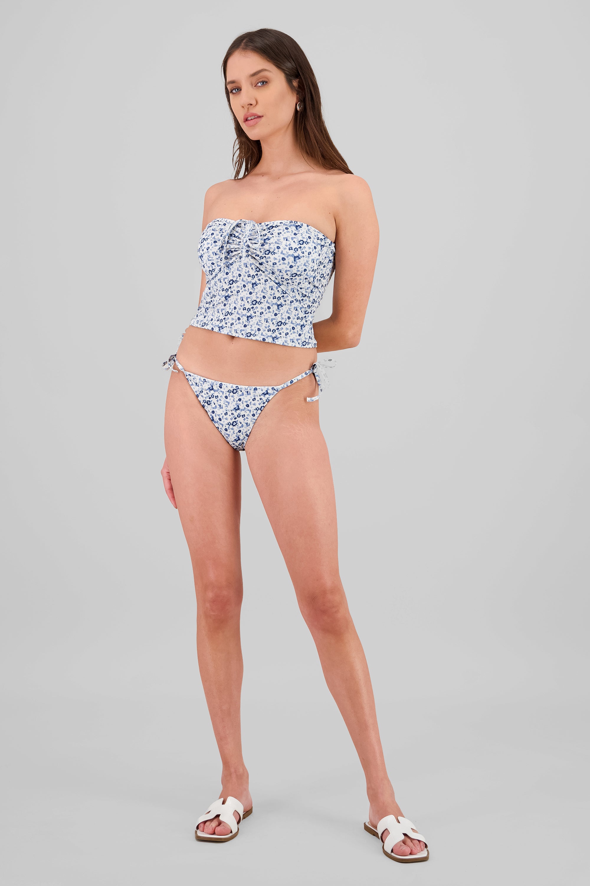 Bikini set top tubo jareta AZUL COMBO